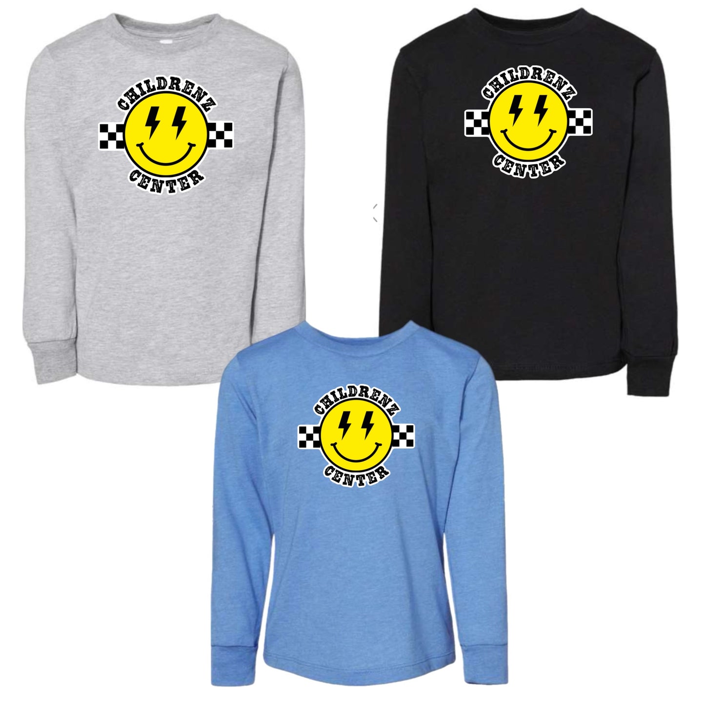 Childrenz Center bolt emoji long sleeve tee