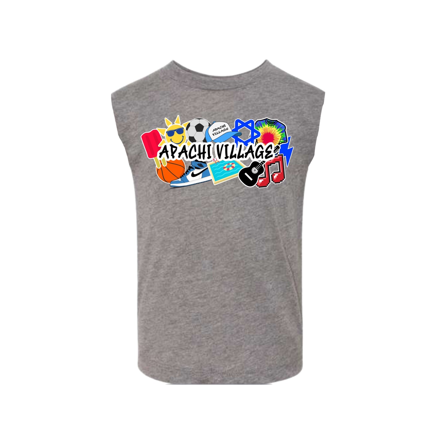 Boys Apachi Village collage tee
