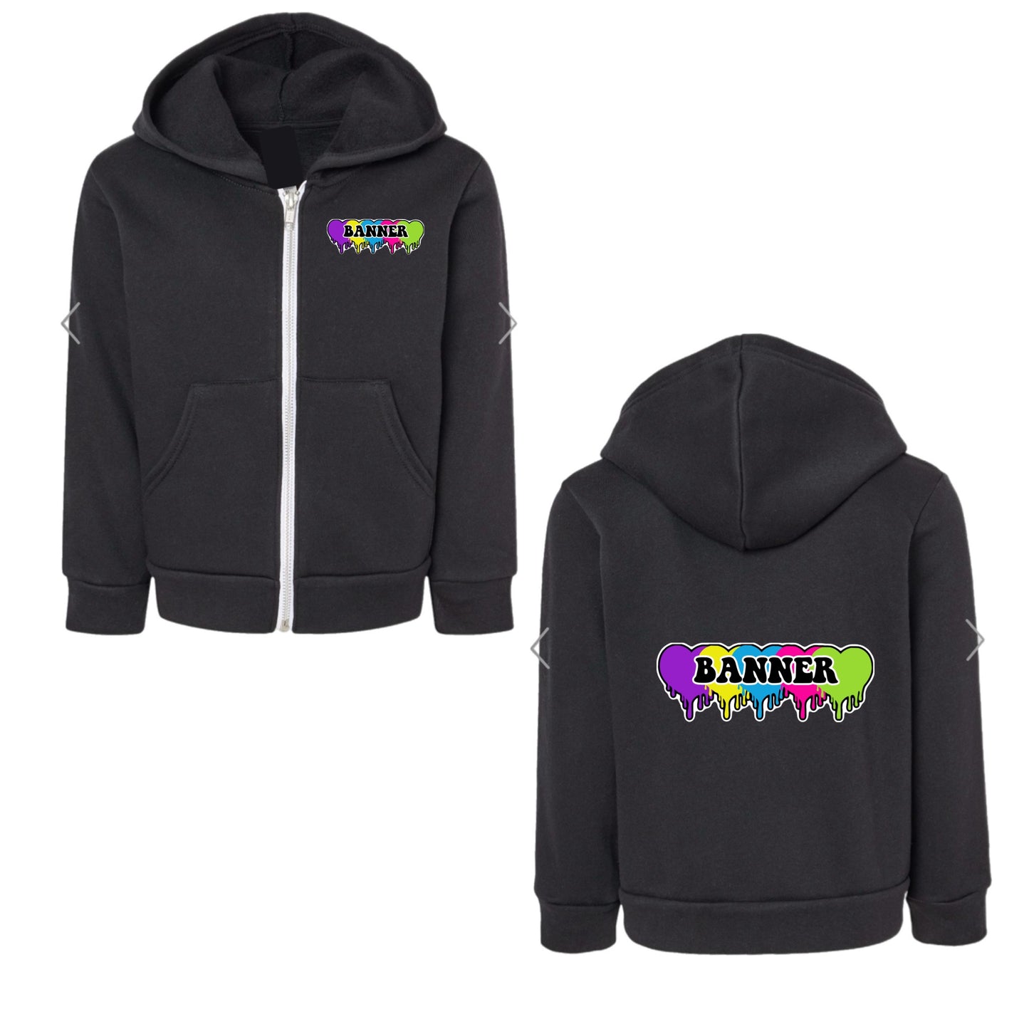 BANNER girls neon hearts zip hoodie