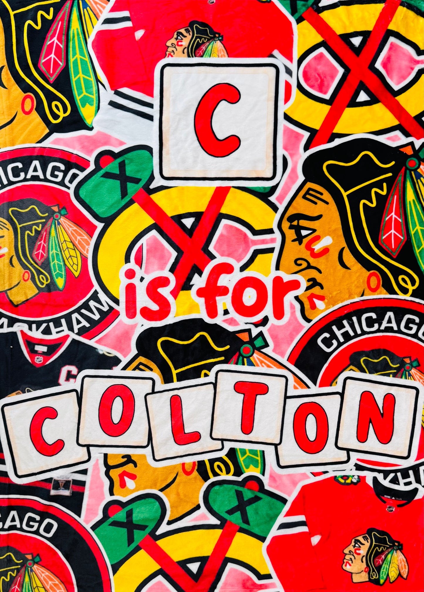 Hockey fleece baby blanket