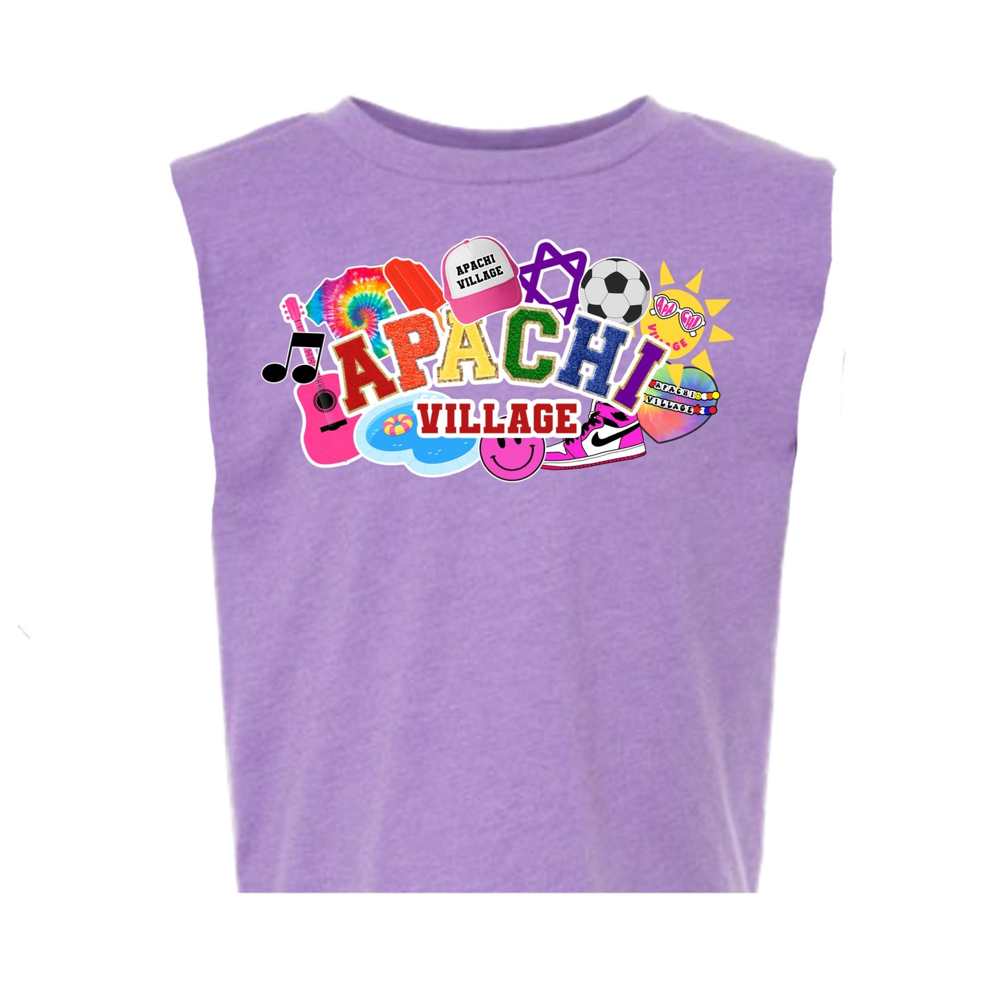 Girls Apachi Village collage tee