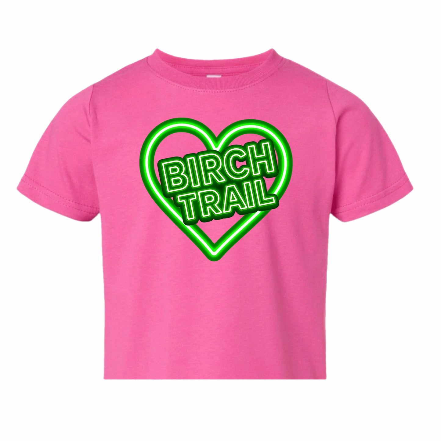 Birch Trail neon sign tee
