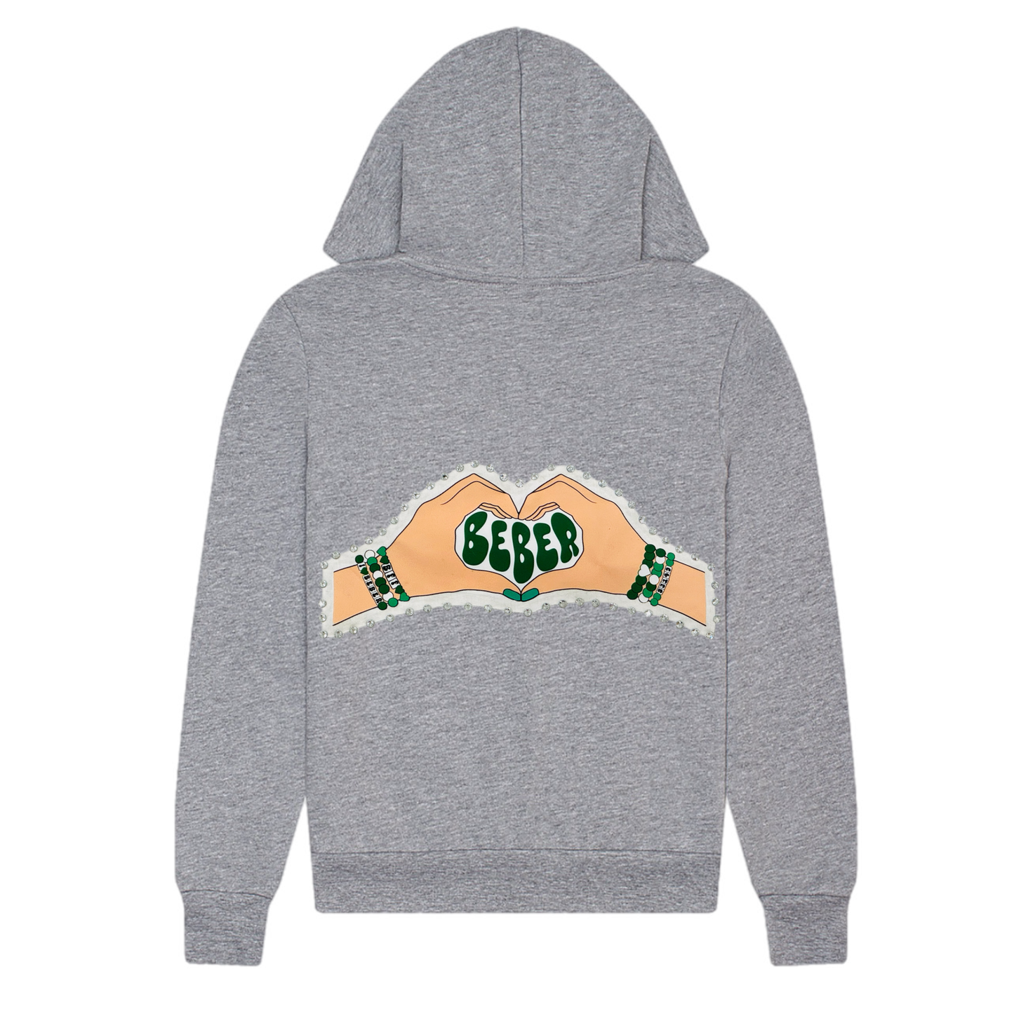 Camp Beber heart hands zip hoodie