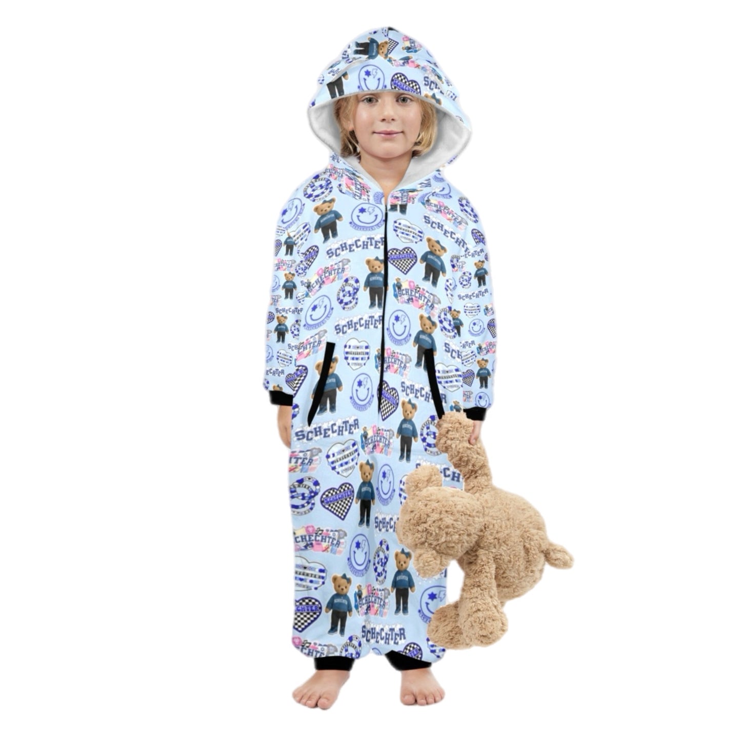 Schechter girls fleece zip one piece