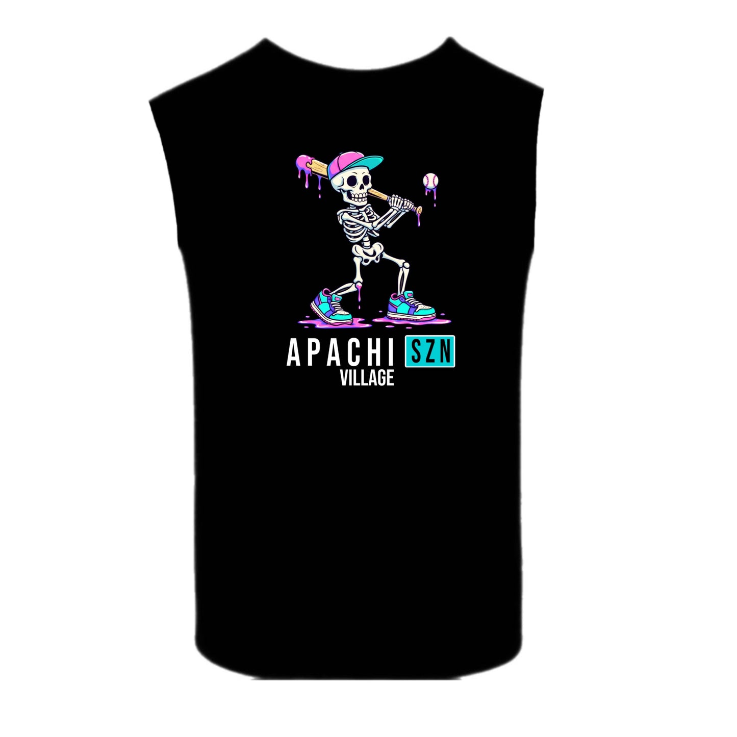 APACHI/ APACHI VILLAGE Boys Skeleton Baseball Tank