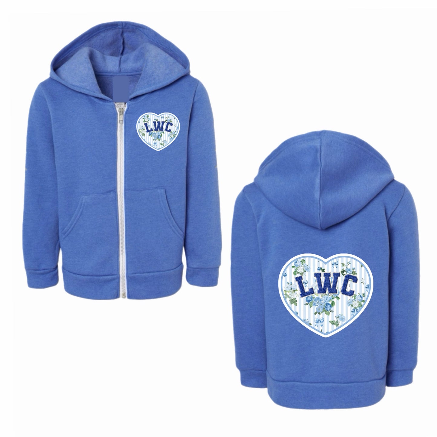 Lake of the Woods floral heart zip