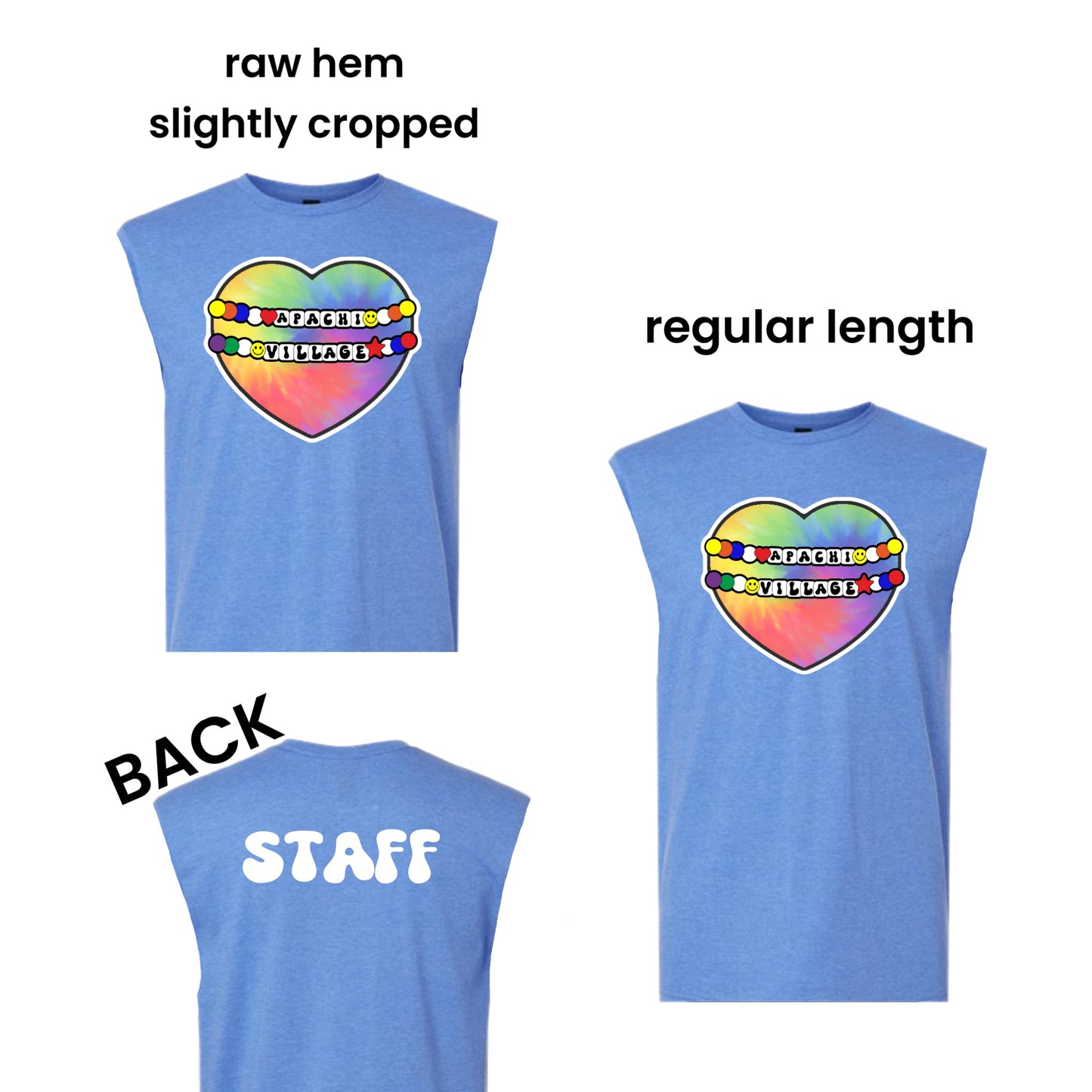 Tye dye heart staff tank