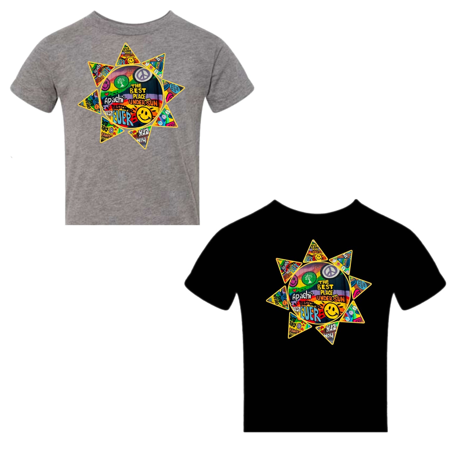 Girls/womens Apachi sun mural graffiti tee