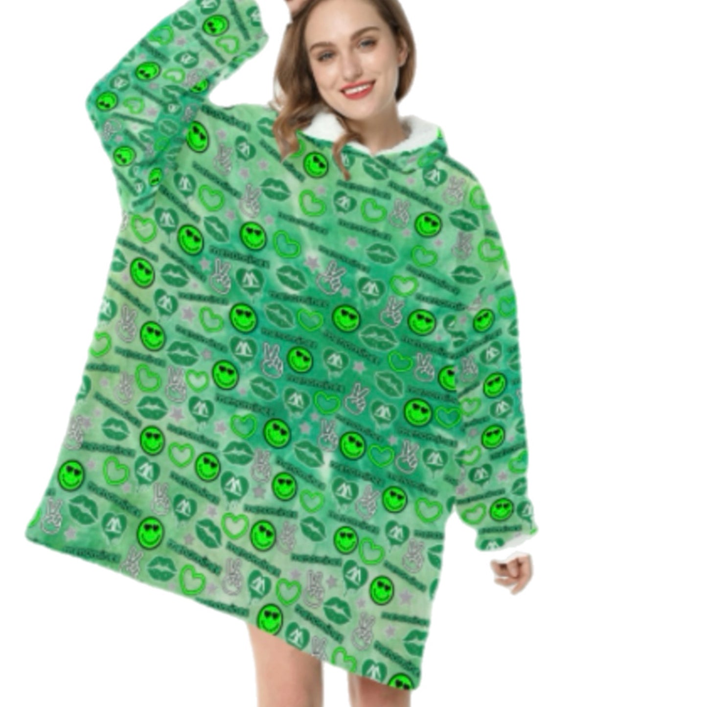 Menominee girls/womens fleece blanket hoodie