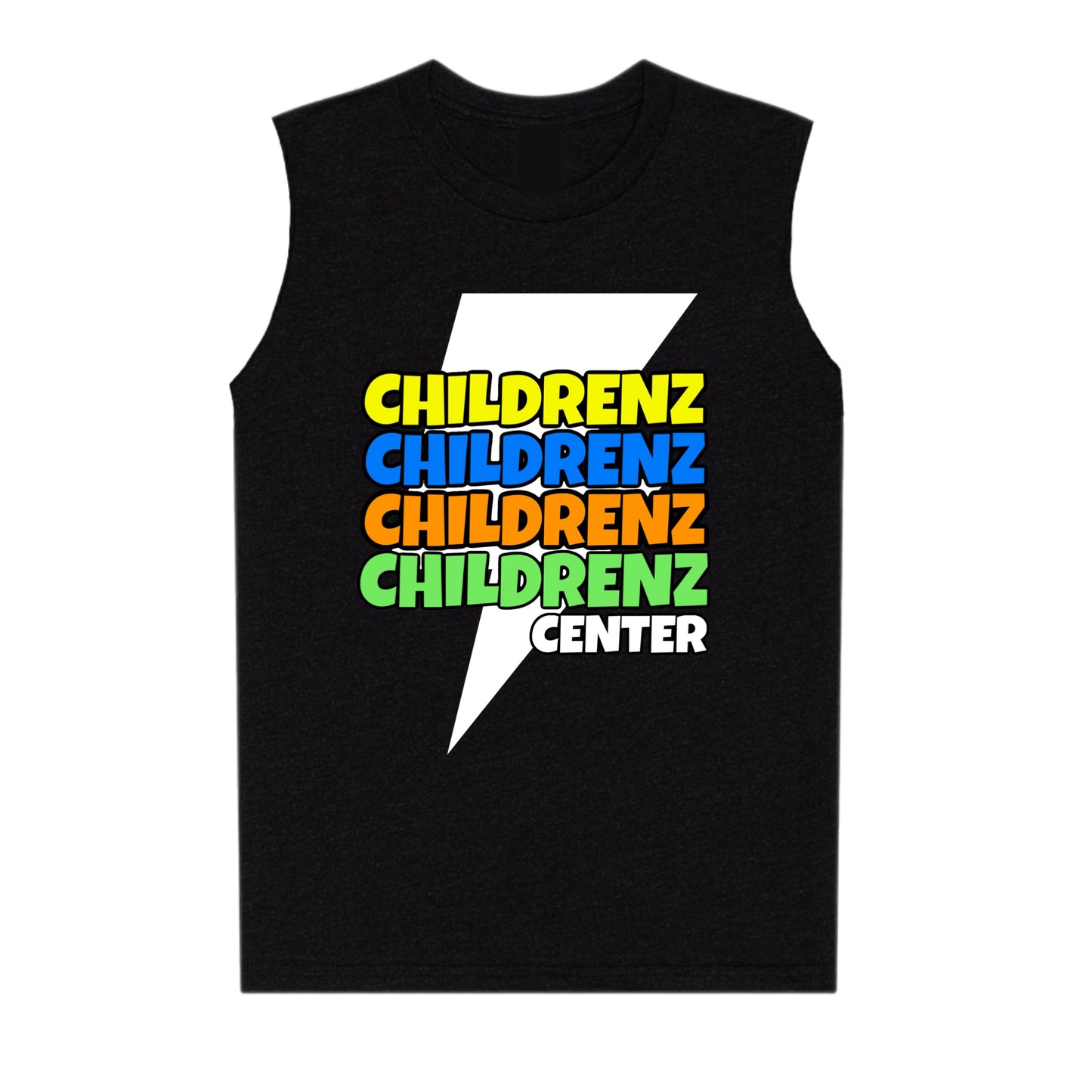 Childrenz Center neon bolt tank