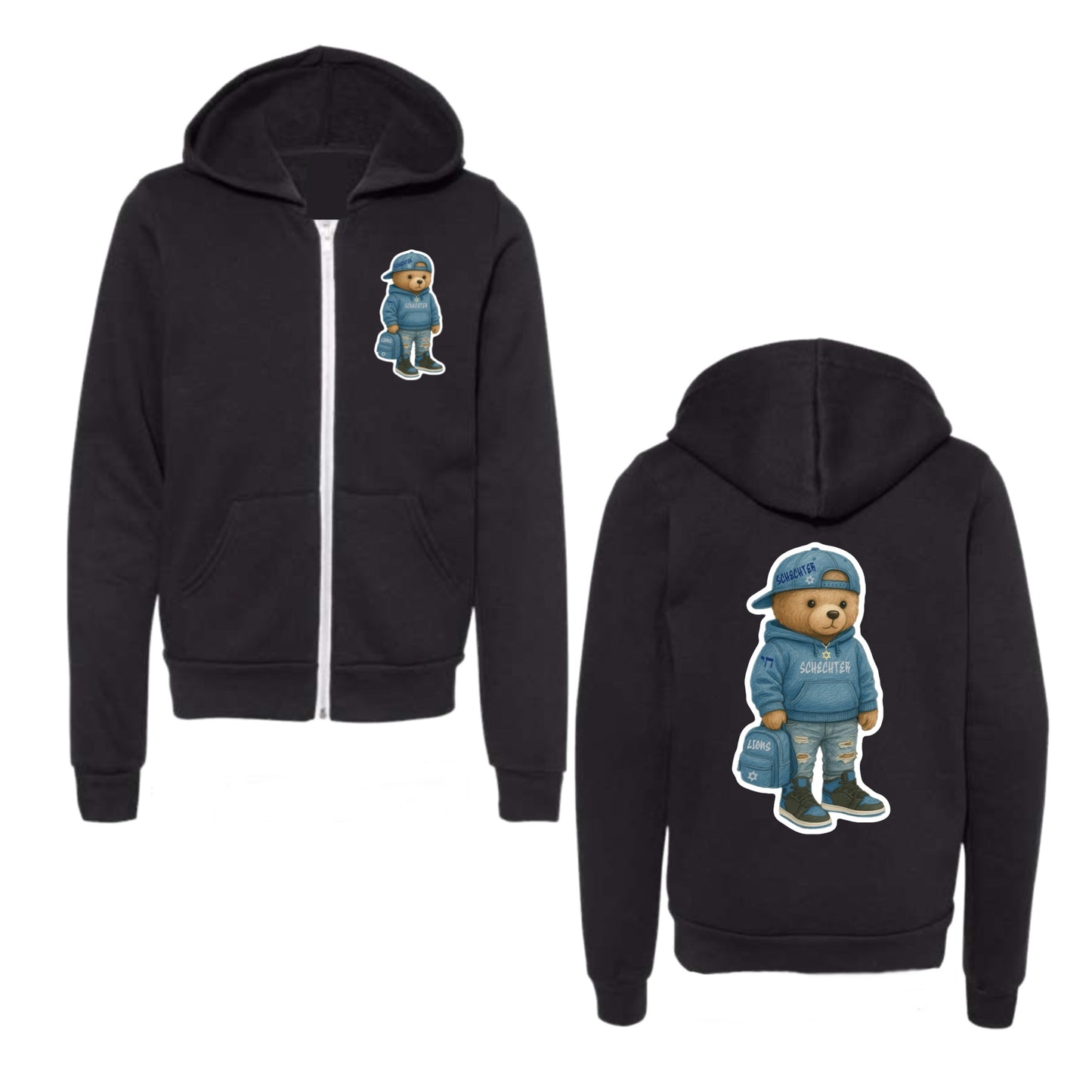 Schechter boys bear zip hoodie