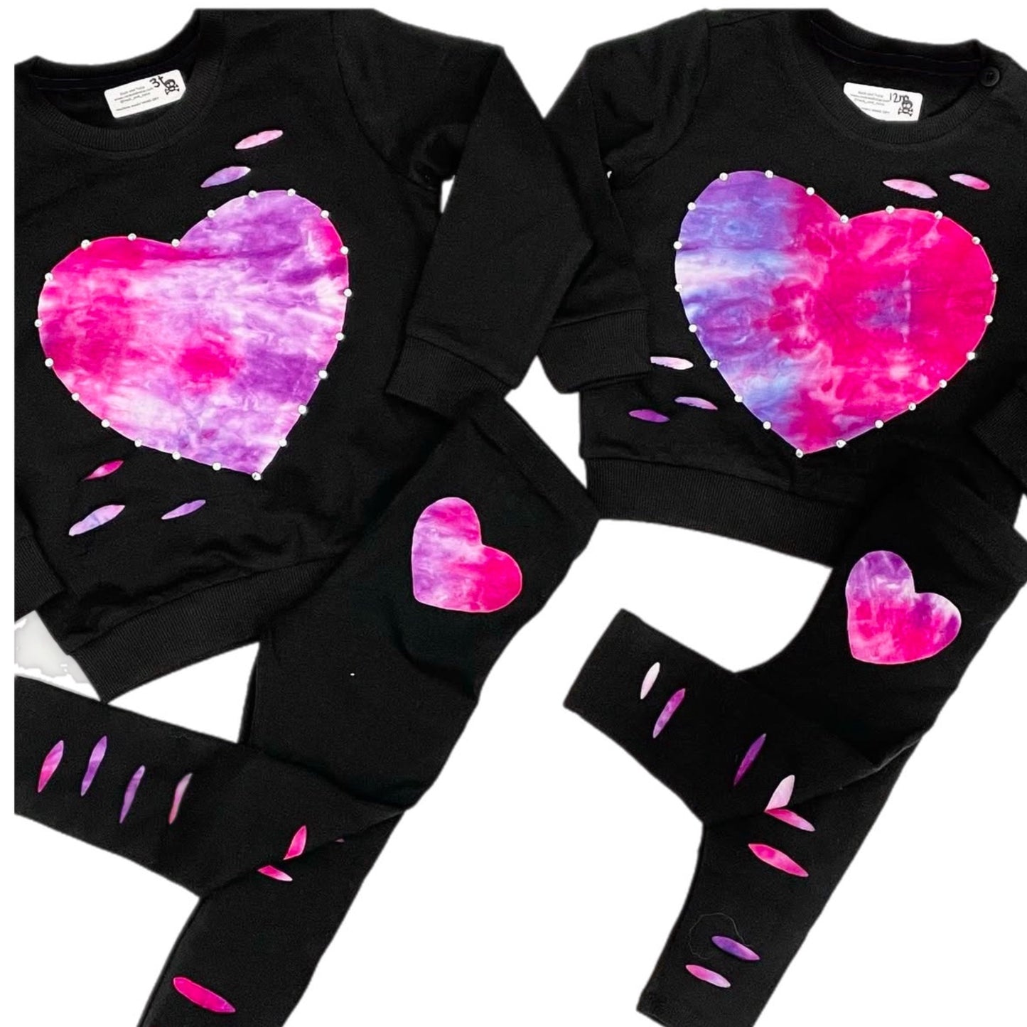 Pink and purple tie dye leggings