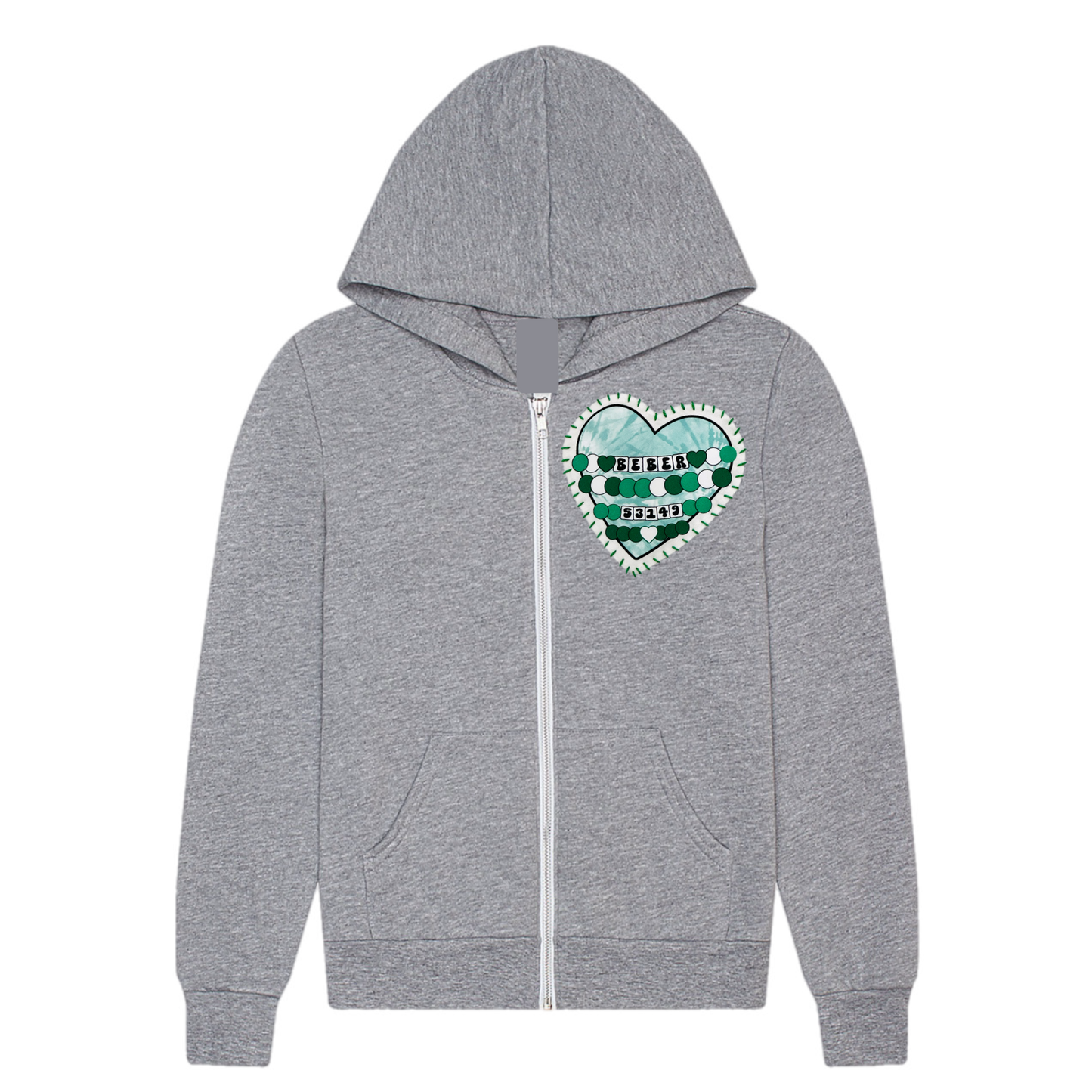 Camp Beber heart hands zip hoodie