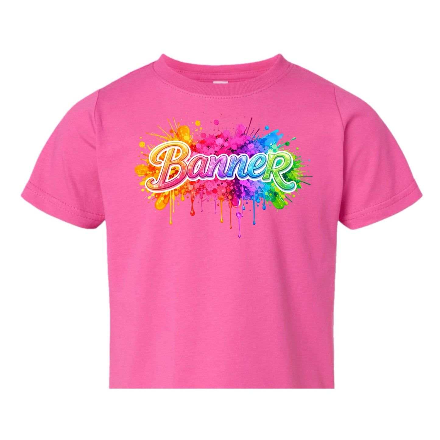 Banner girls neon splatter tee