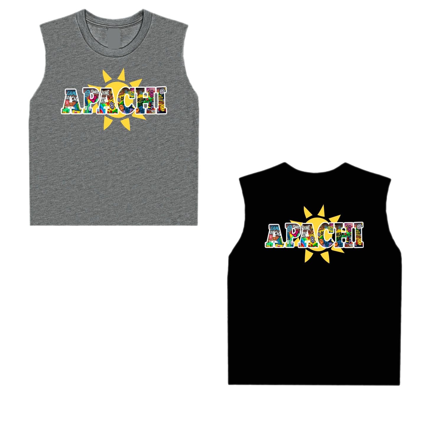 Girls/womens “Apachi” mural graffiti tank