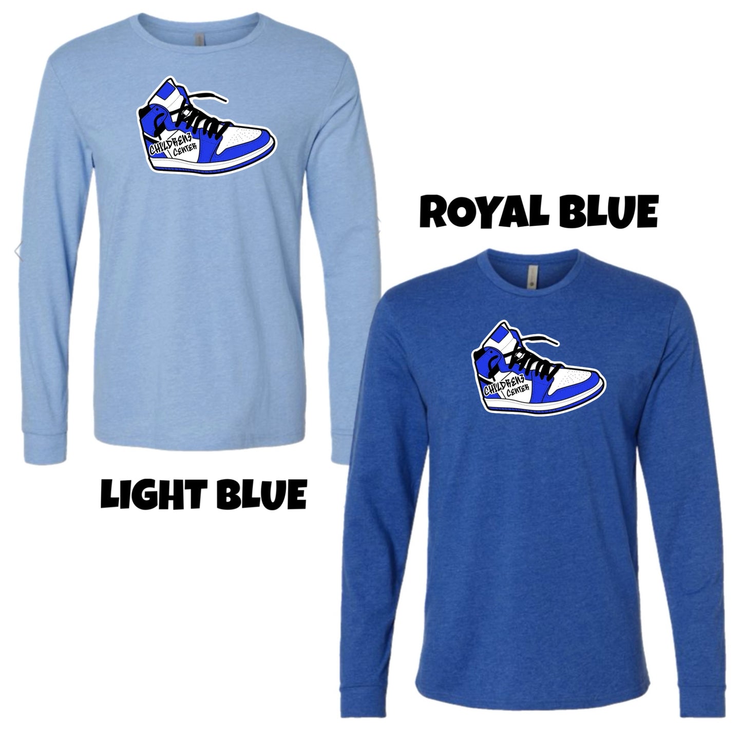 Adult Long sleeve gym shoe Childrenz Center tee