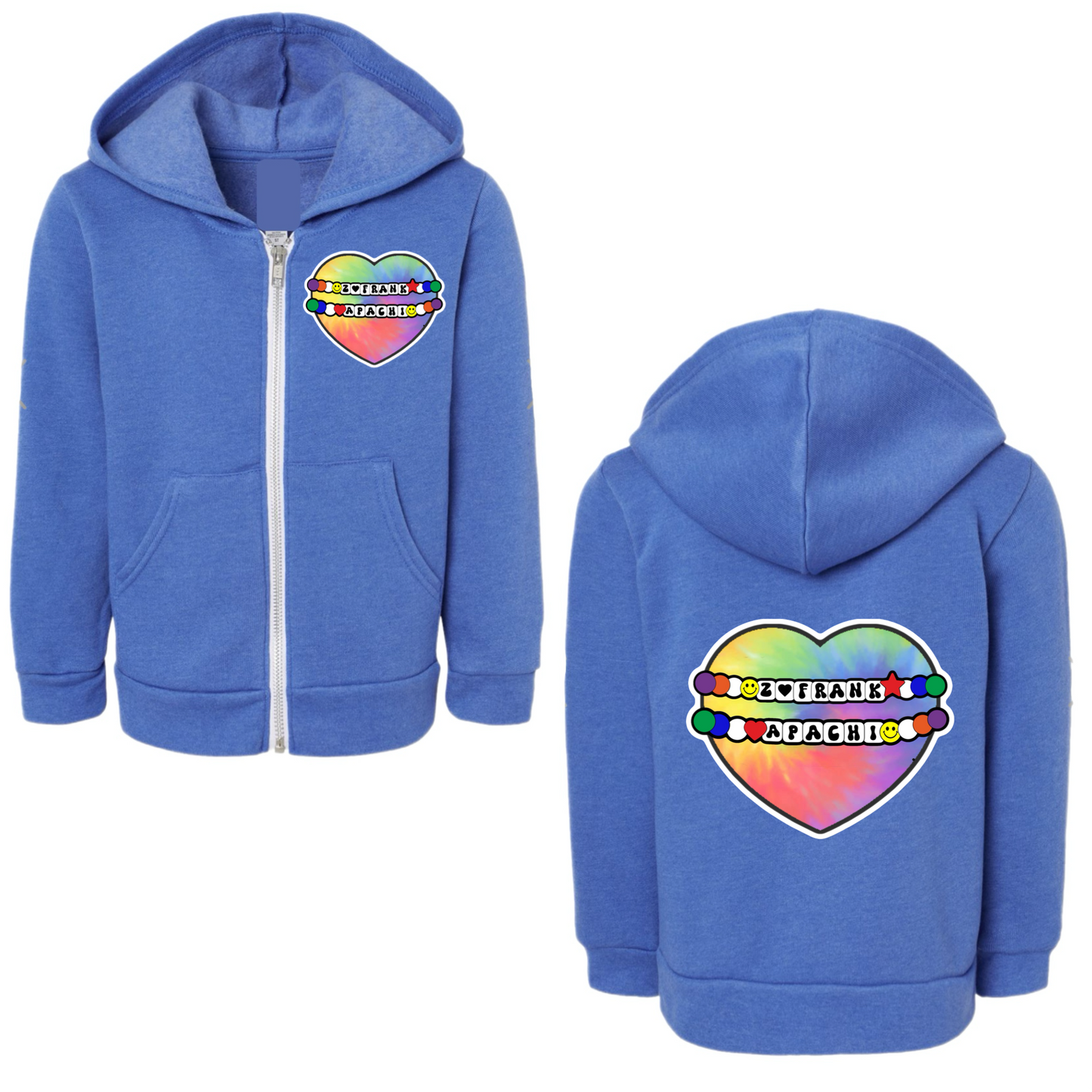 Girls Apachi heart bracelets zip hoodie