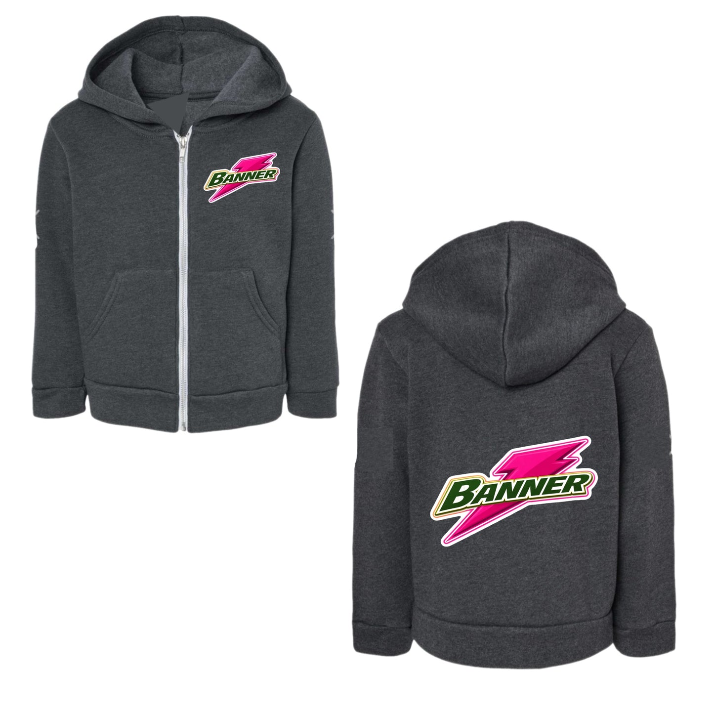 BANNER girls pink bolt zip hoodie