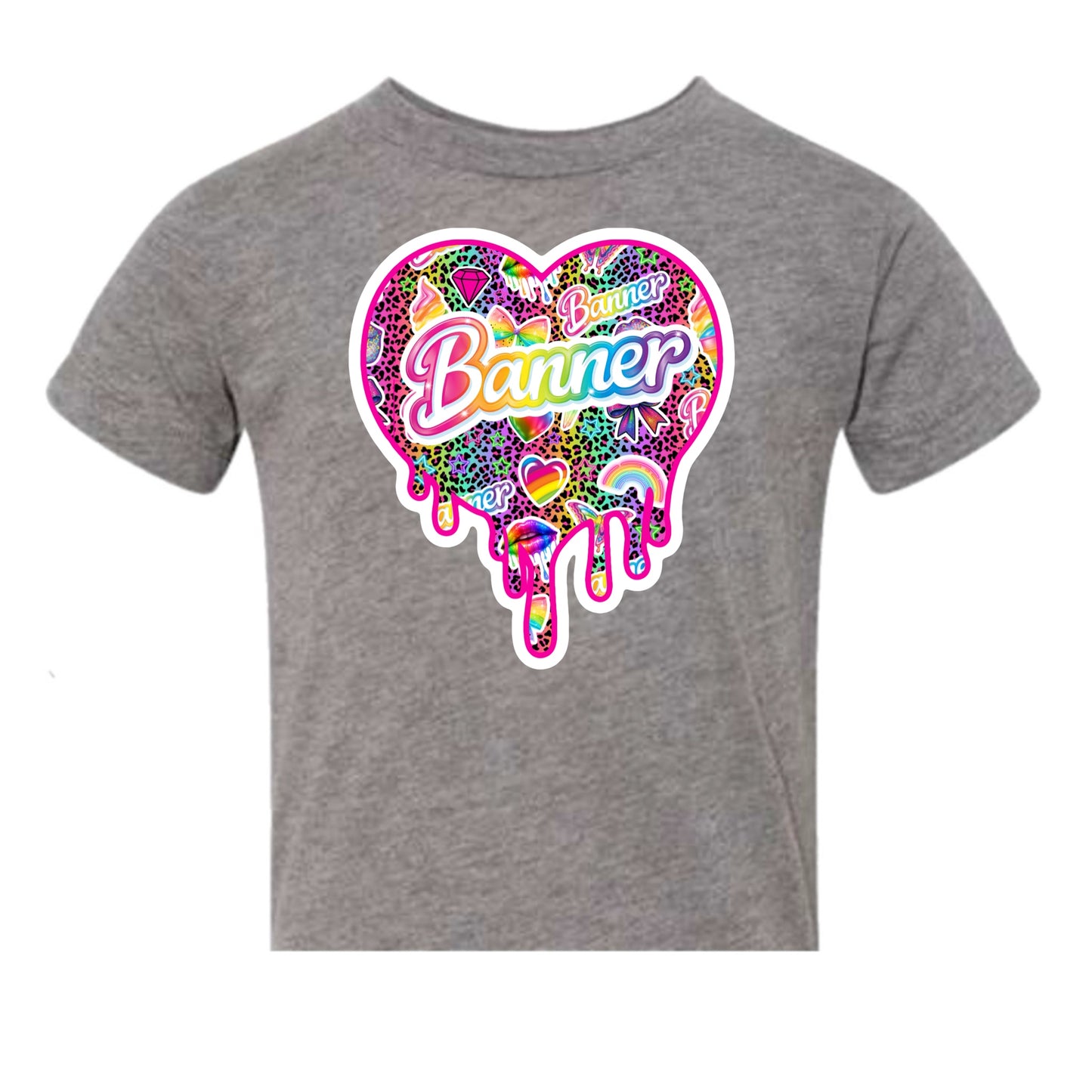 Banner girls drippy heart tee