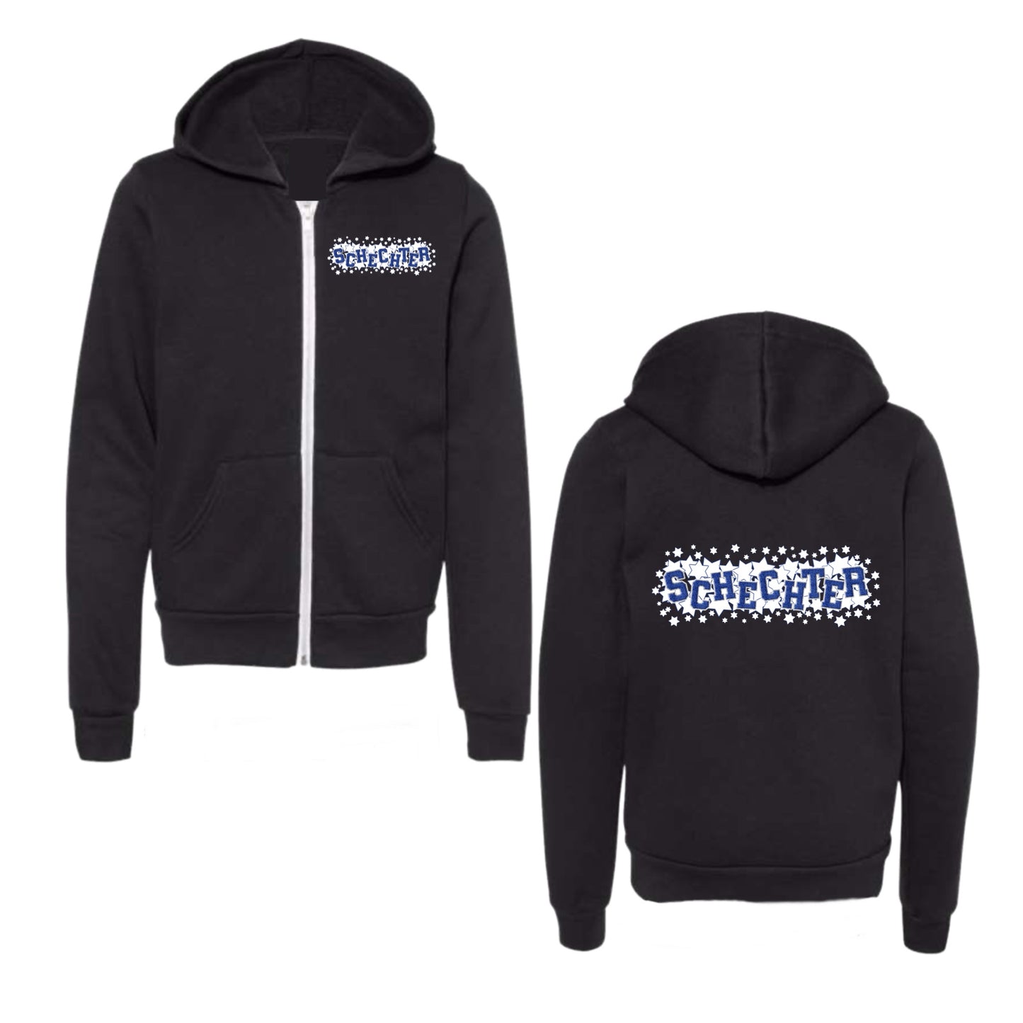 Schechter girls patched zip hoodie