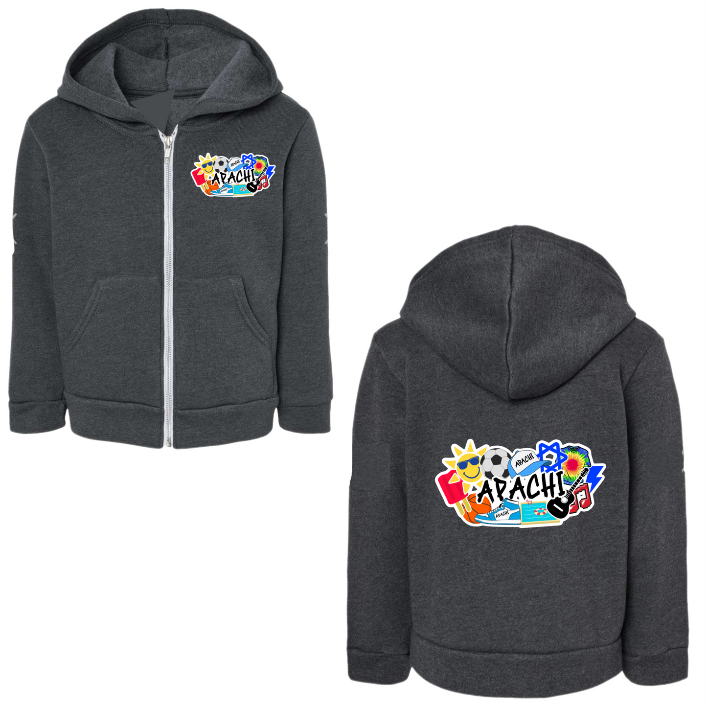 Boys Apachi collage zip hoodie