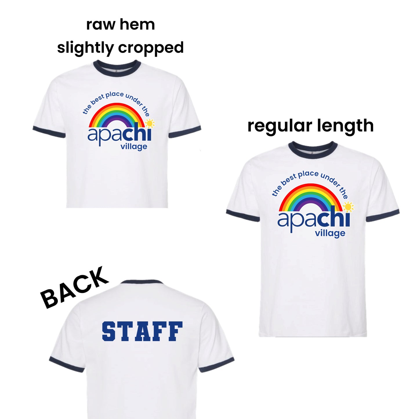 Apachi classic rainbow ringer staff tee
