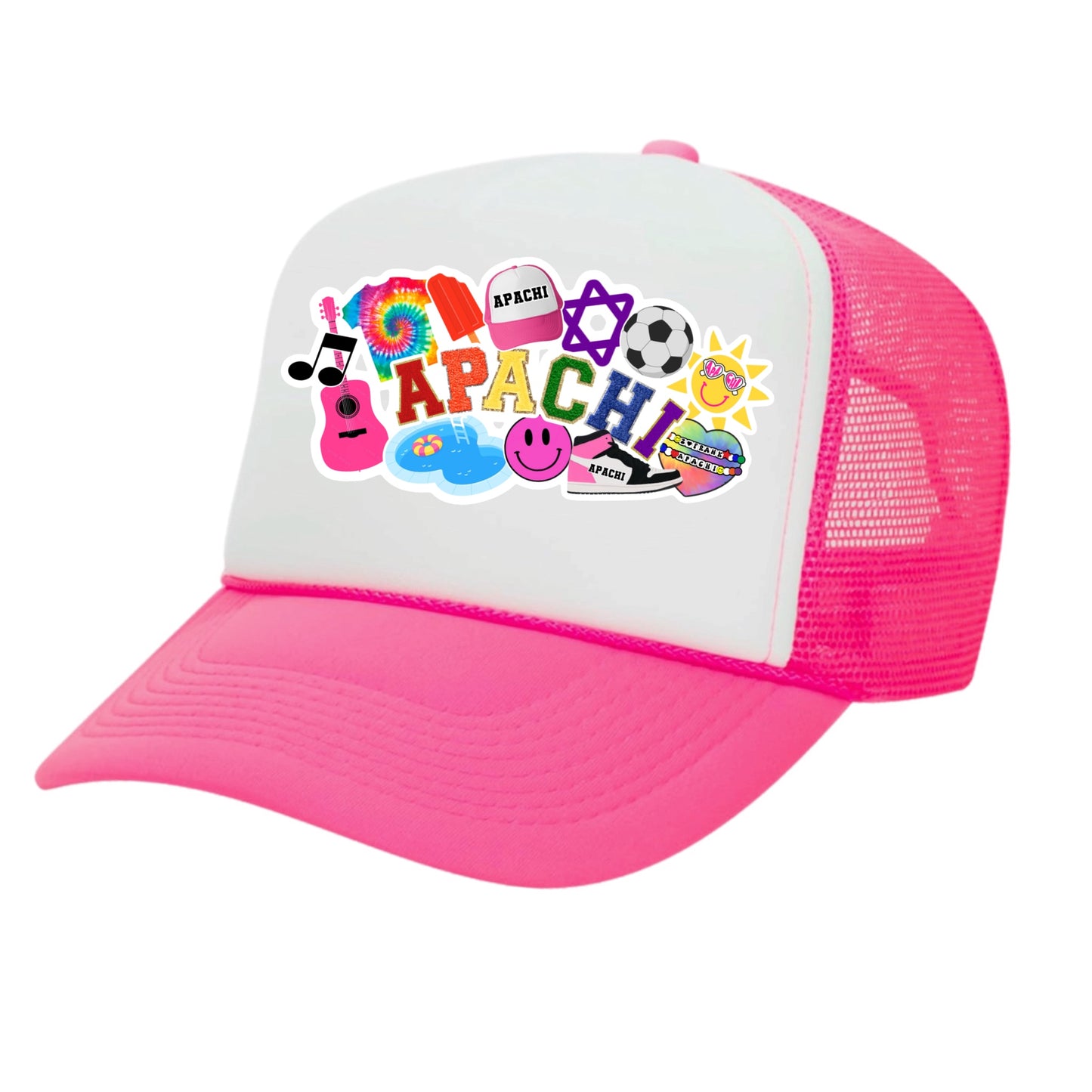 APACHI girls collage trucker hat
