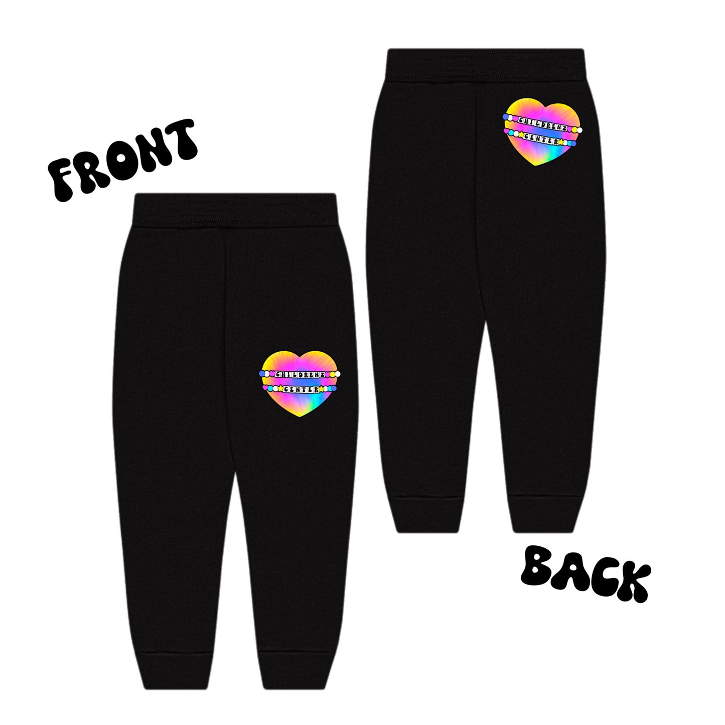 Childrenz Center tie dye heart joggers