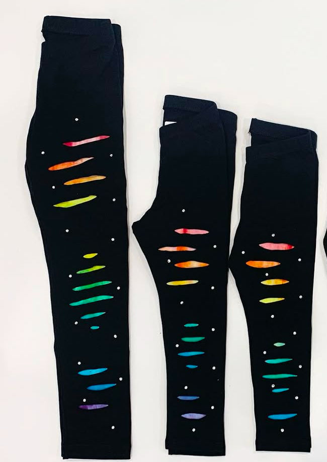 Rainbow tie dye Girls leggings