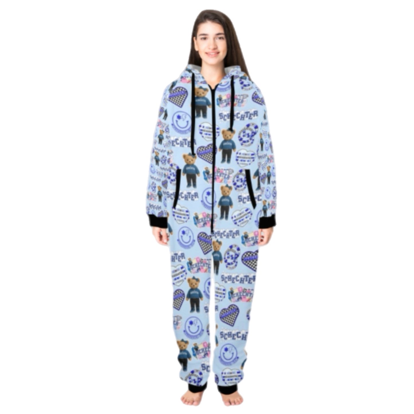 Schechter girls fleece zip one piece