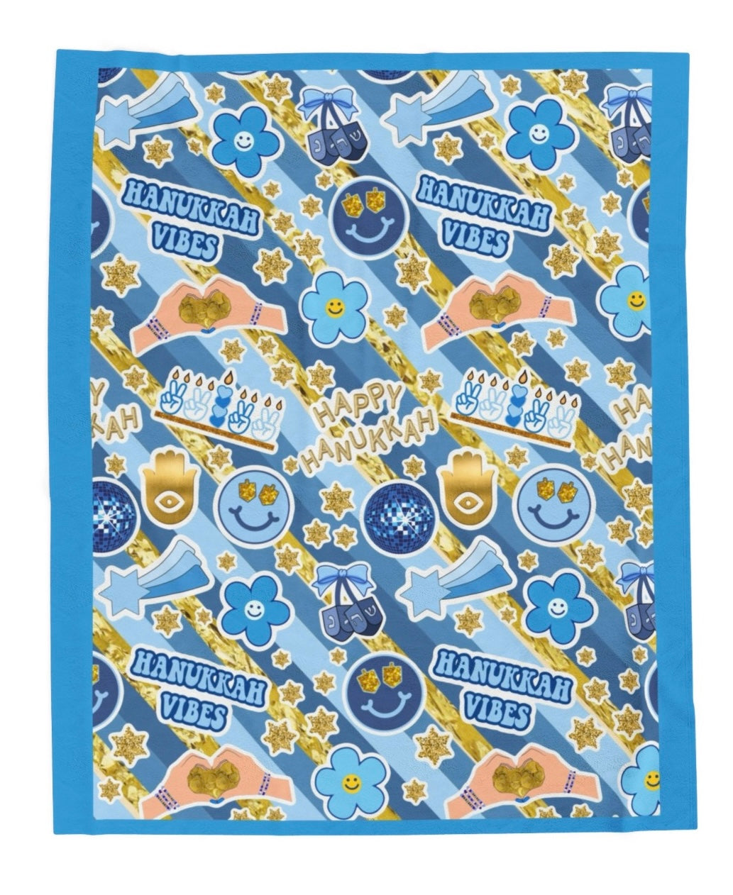 Disco Hanukkah fleece blanket