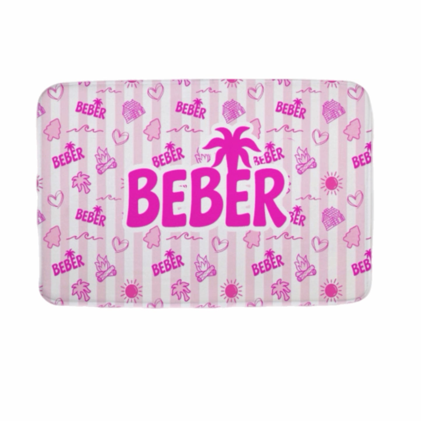 Beber pink palm floor mat