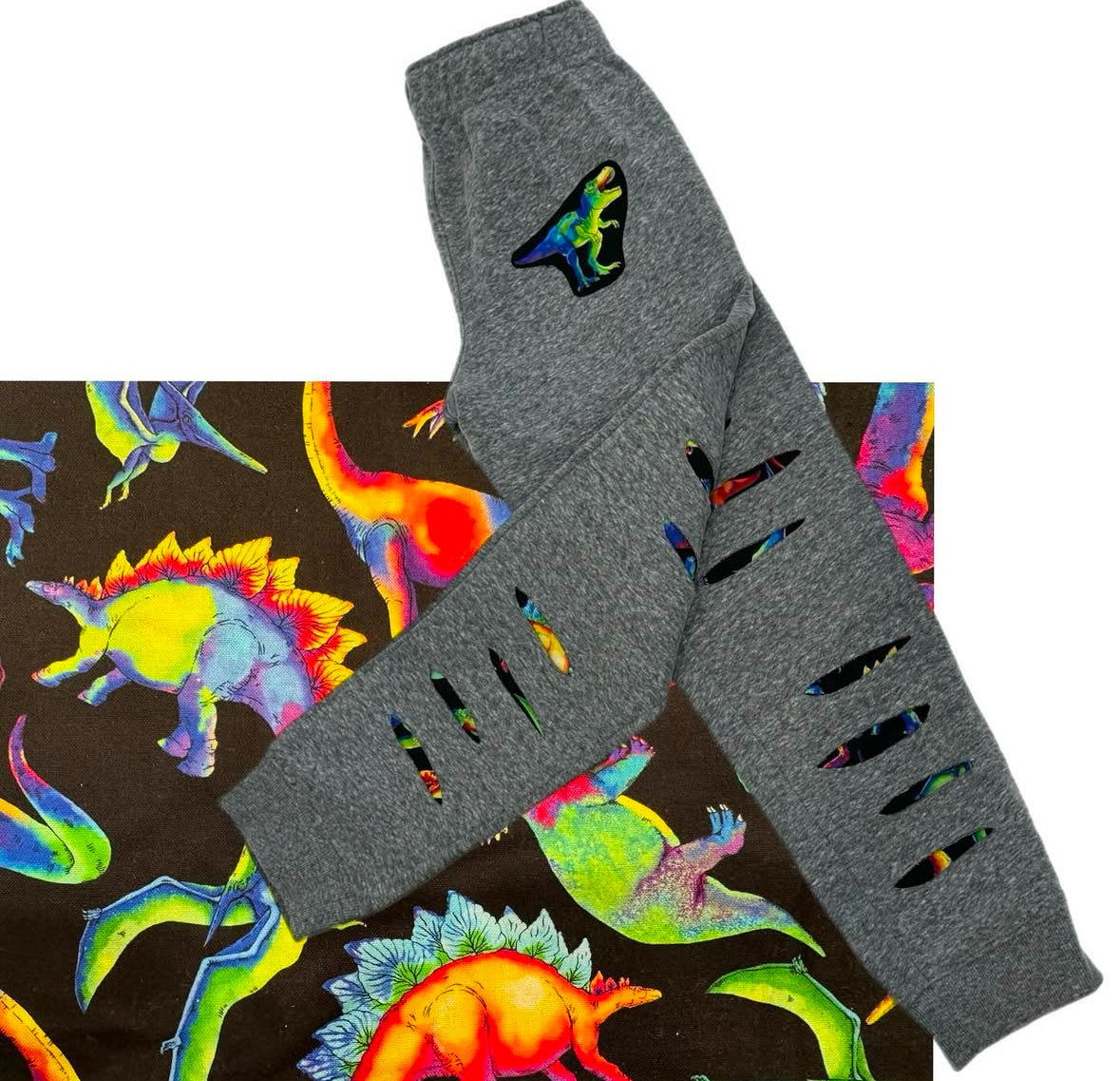 Neon dinosaur joggers