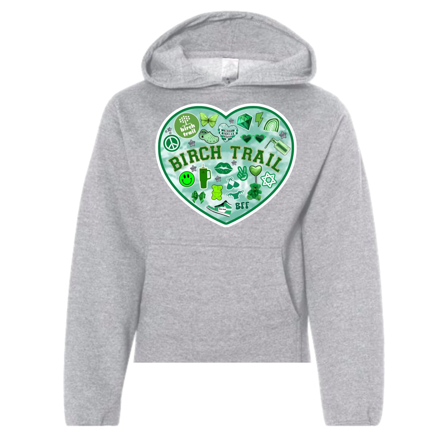 Birch Trail heart hoodie
