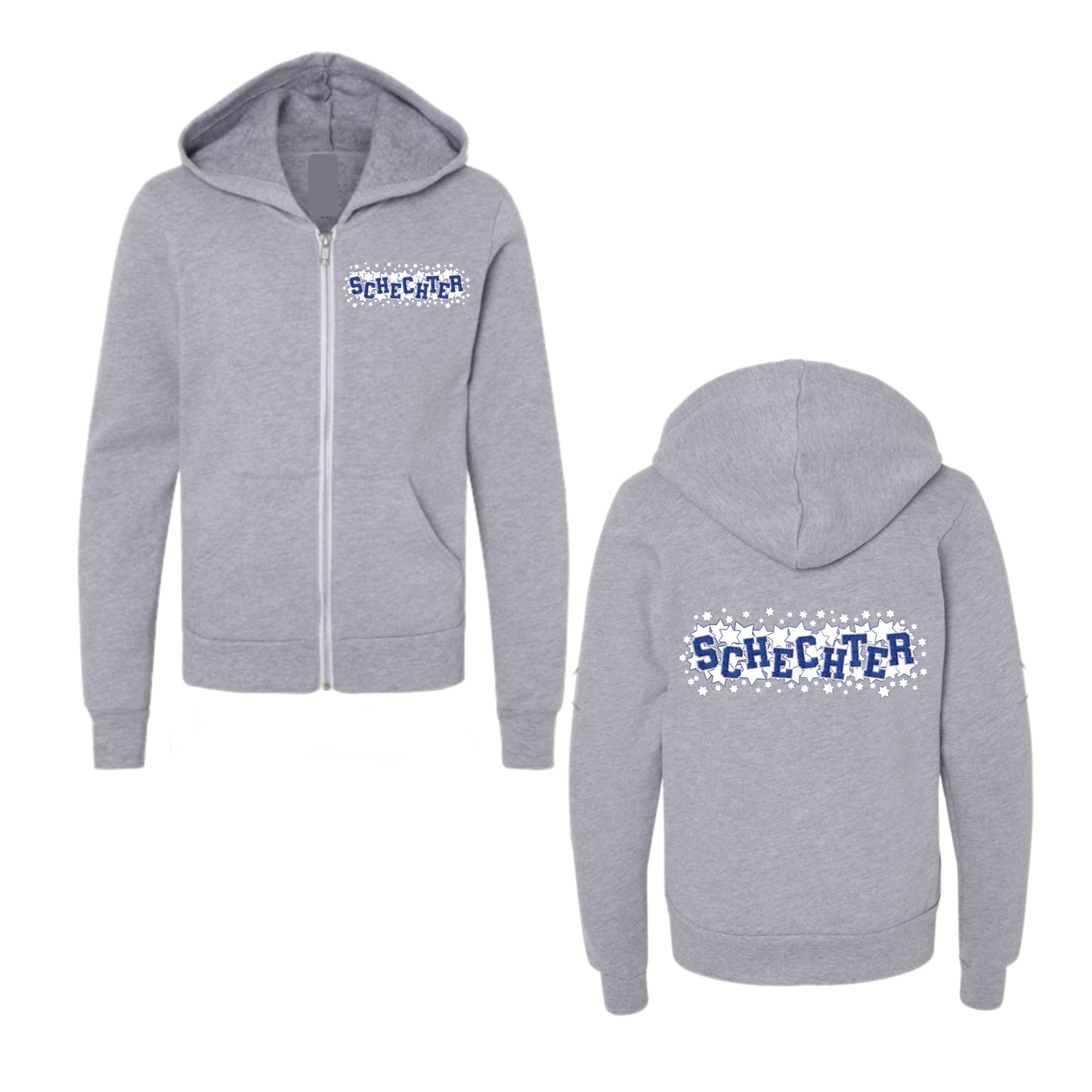 Schechter girls patched zip hoodie