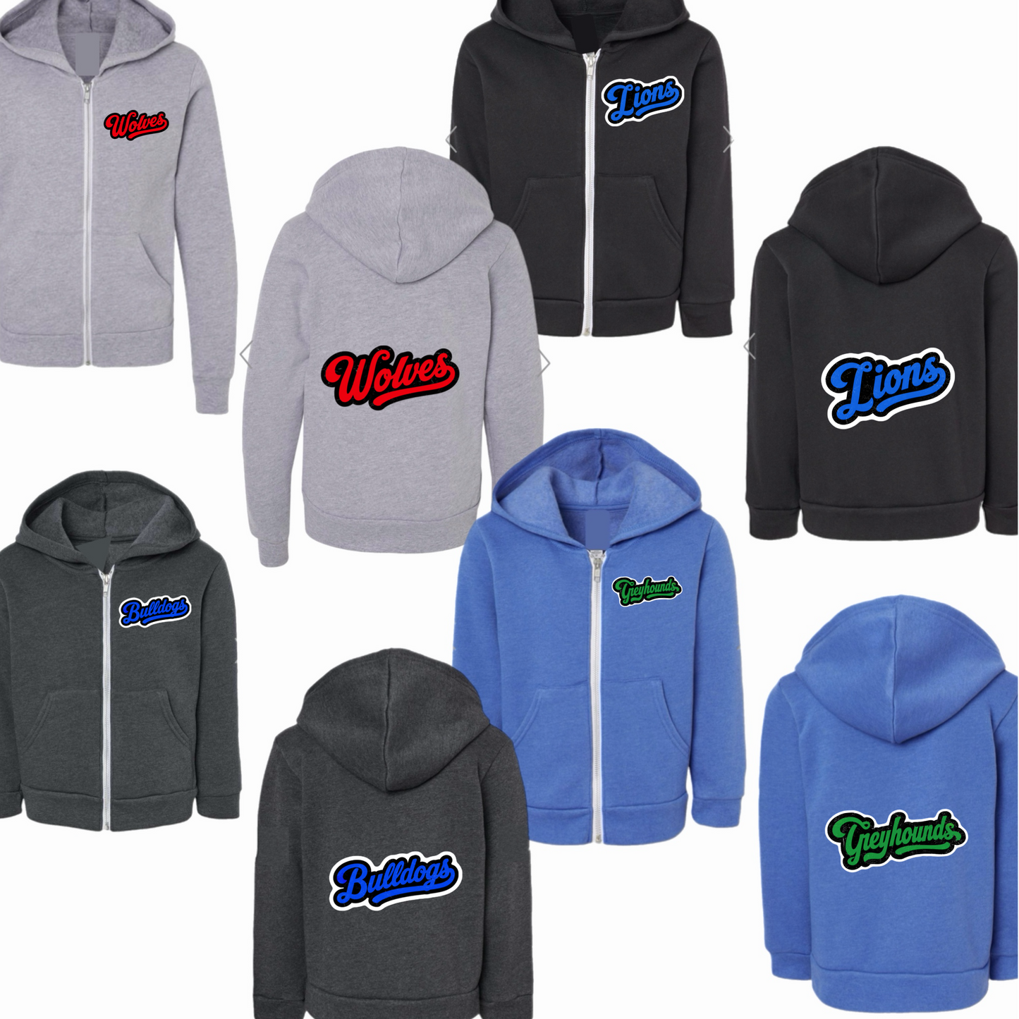 Boys script logo zip hoodie