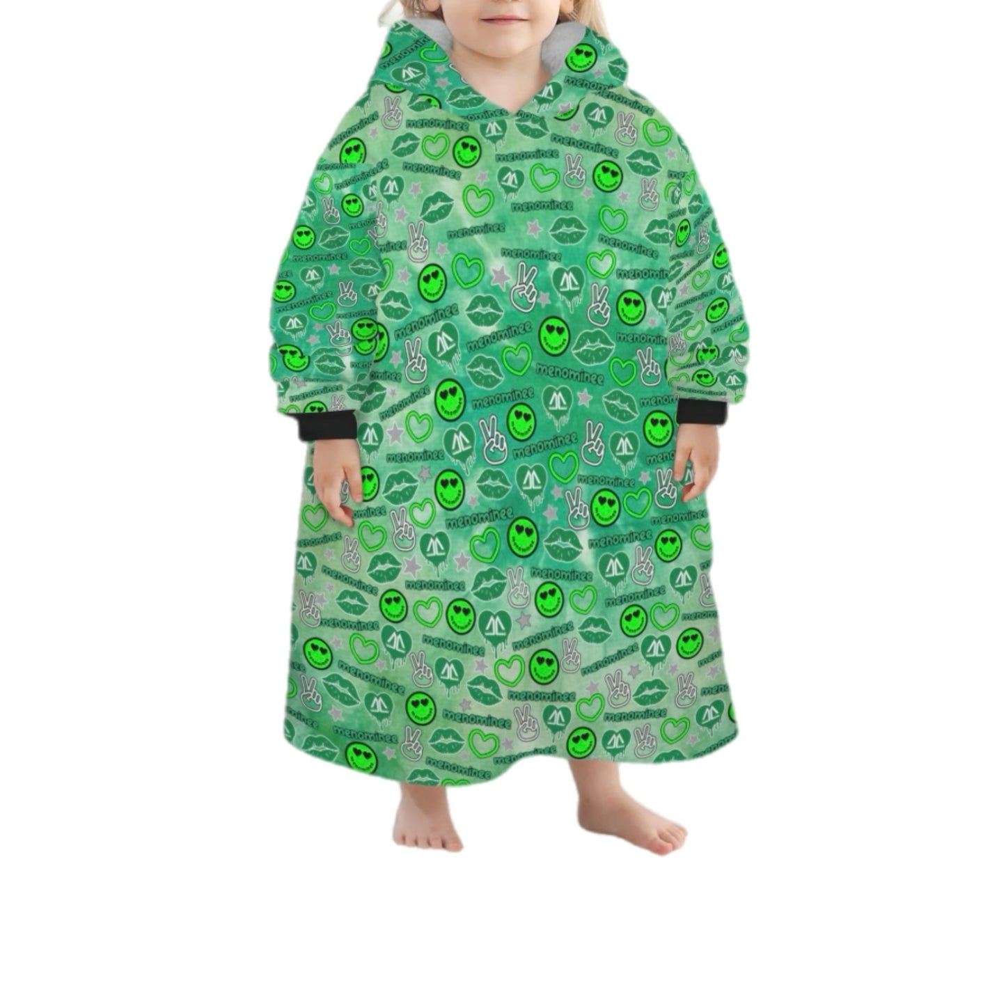 Menominee girls/womens fleece blanket hoodie