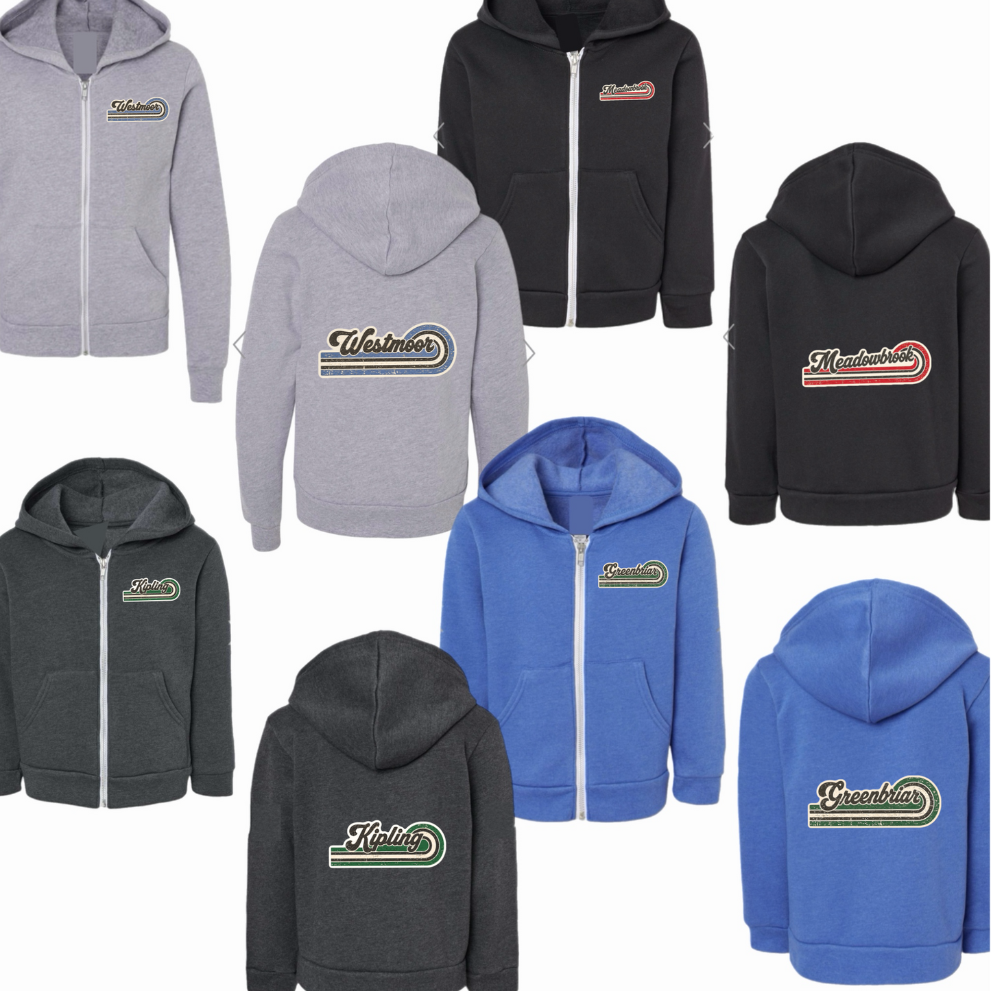 Boys vintage logo zip hoodie