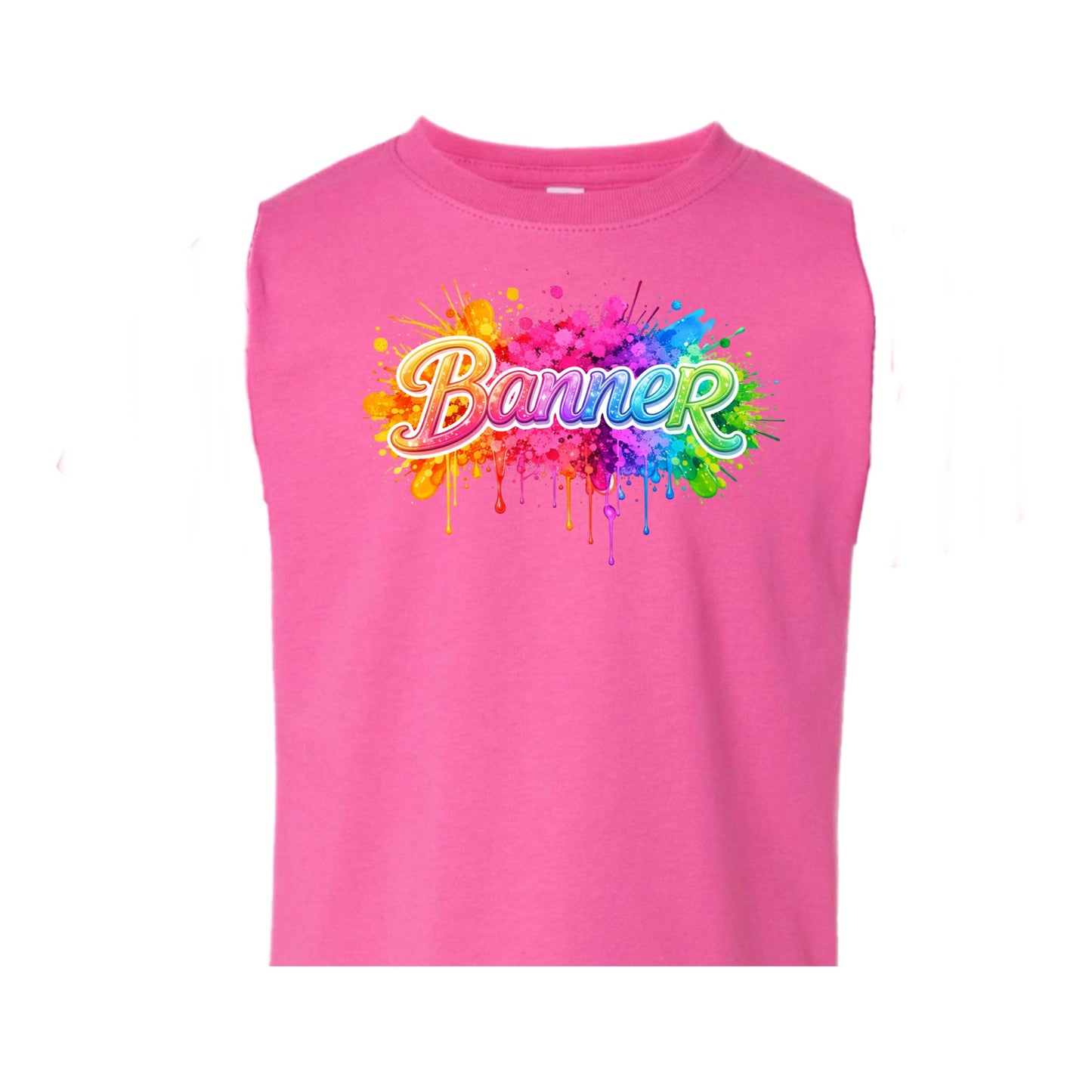 Girls BANNER neon splatter tank