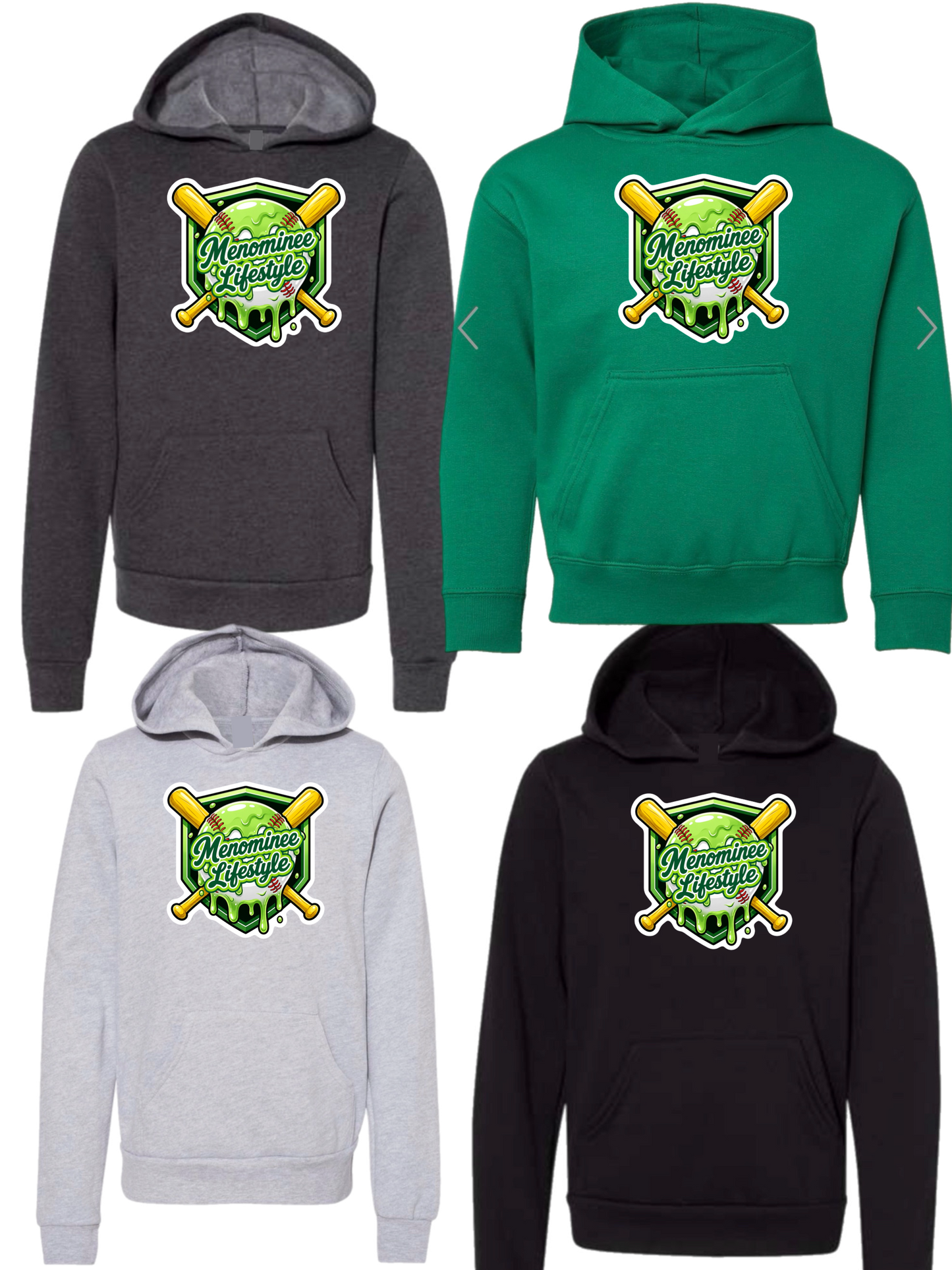 Menominee baseball lifestyle hoodie