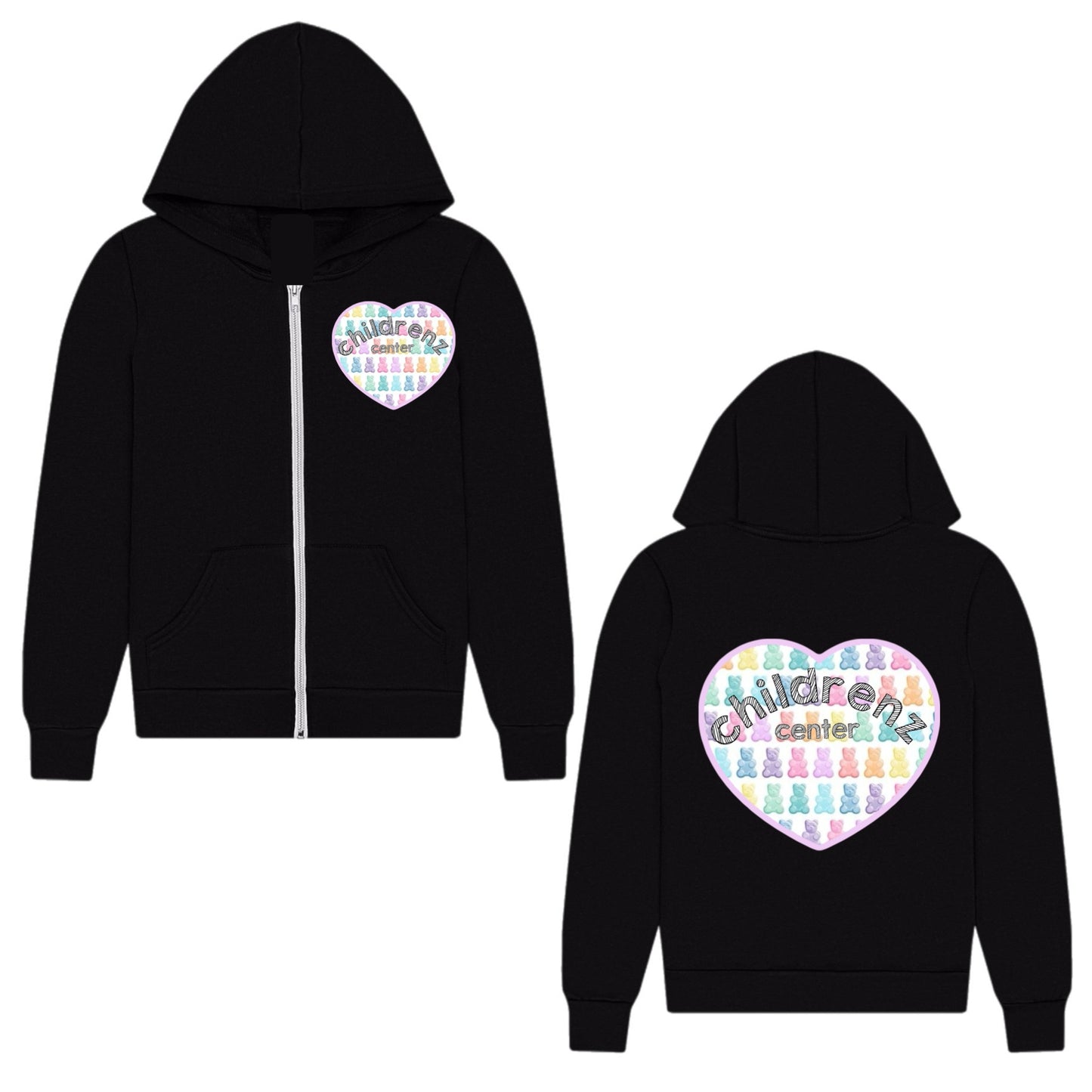 Gummy bear heart Childrenz Center zip hoodie