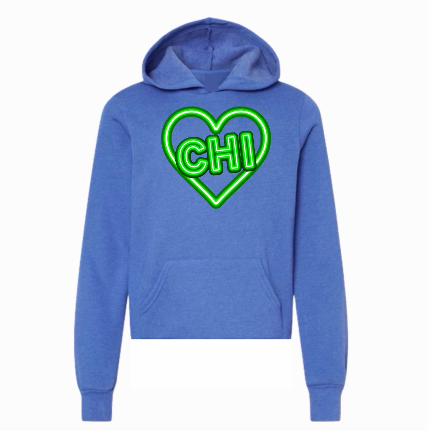 Camp Chi neon sign hoodie