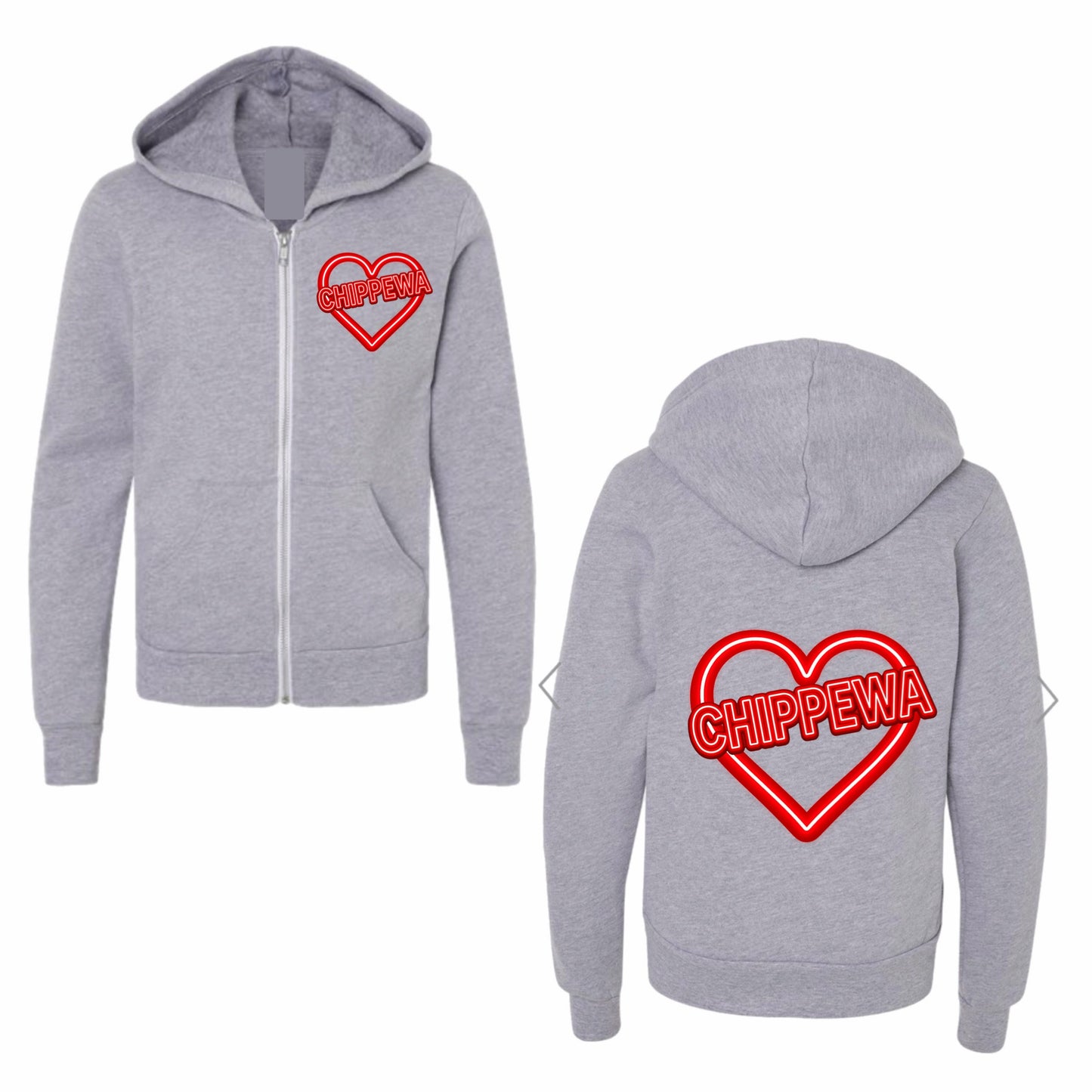 Chippewa neon sign zip hoodie