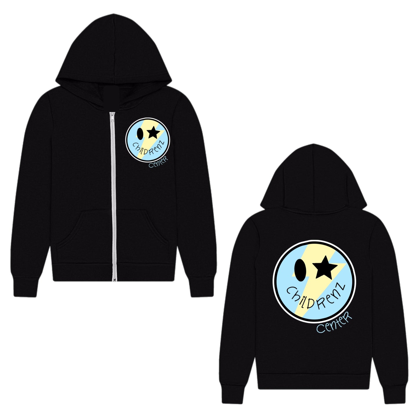 Childrenz Center bolt emoji zip hoodie