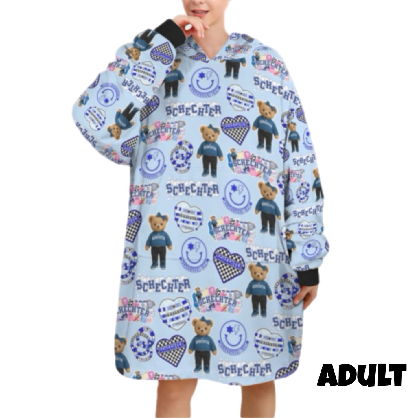 Schechter girls/women’s fleece blanket hoodie