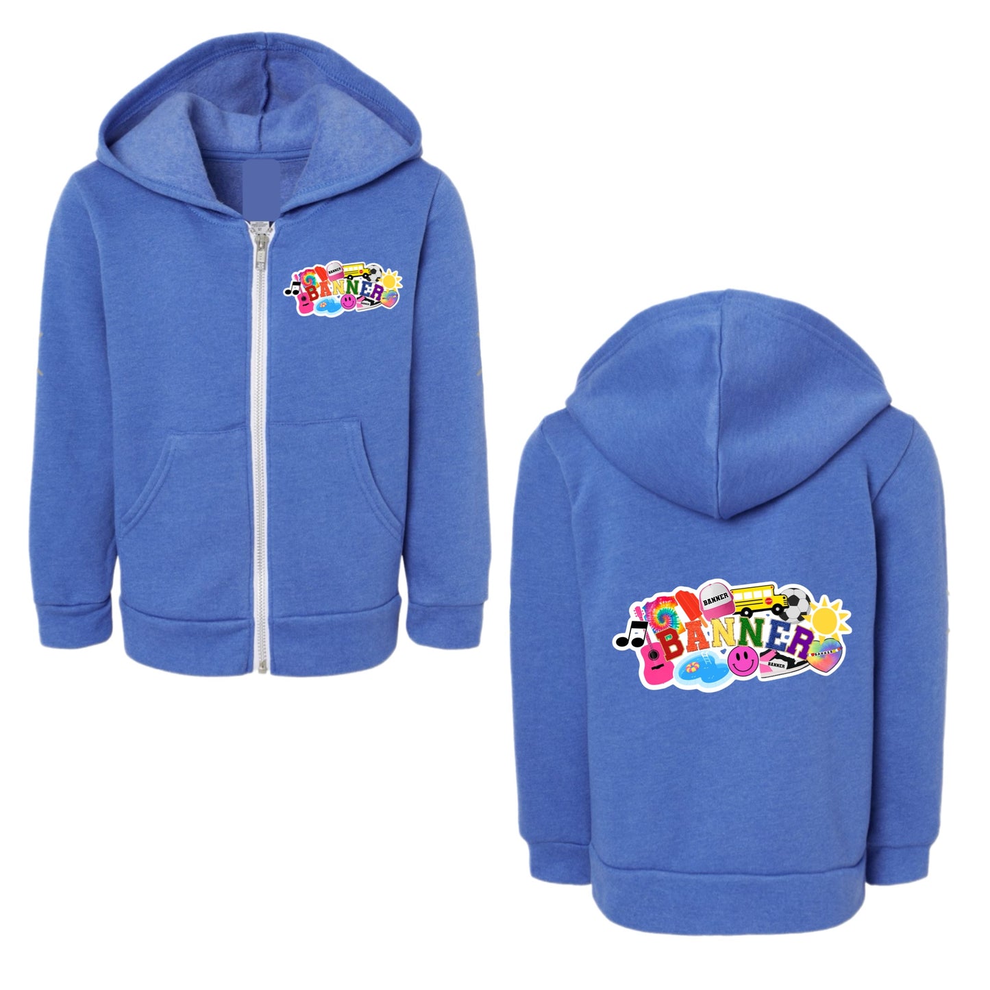 BANNER girls collage zip hoodie