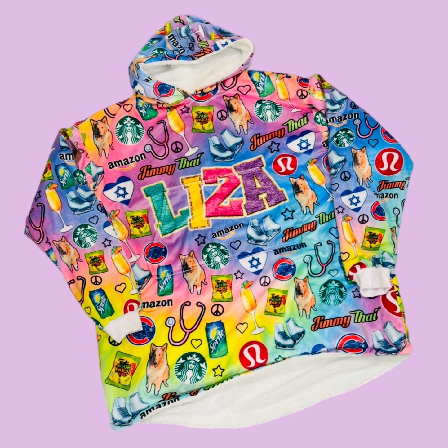 All about me girls/women’s fleece blanket hoodie