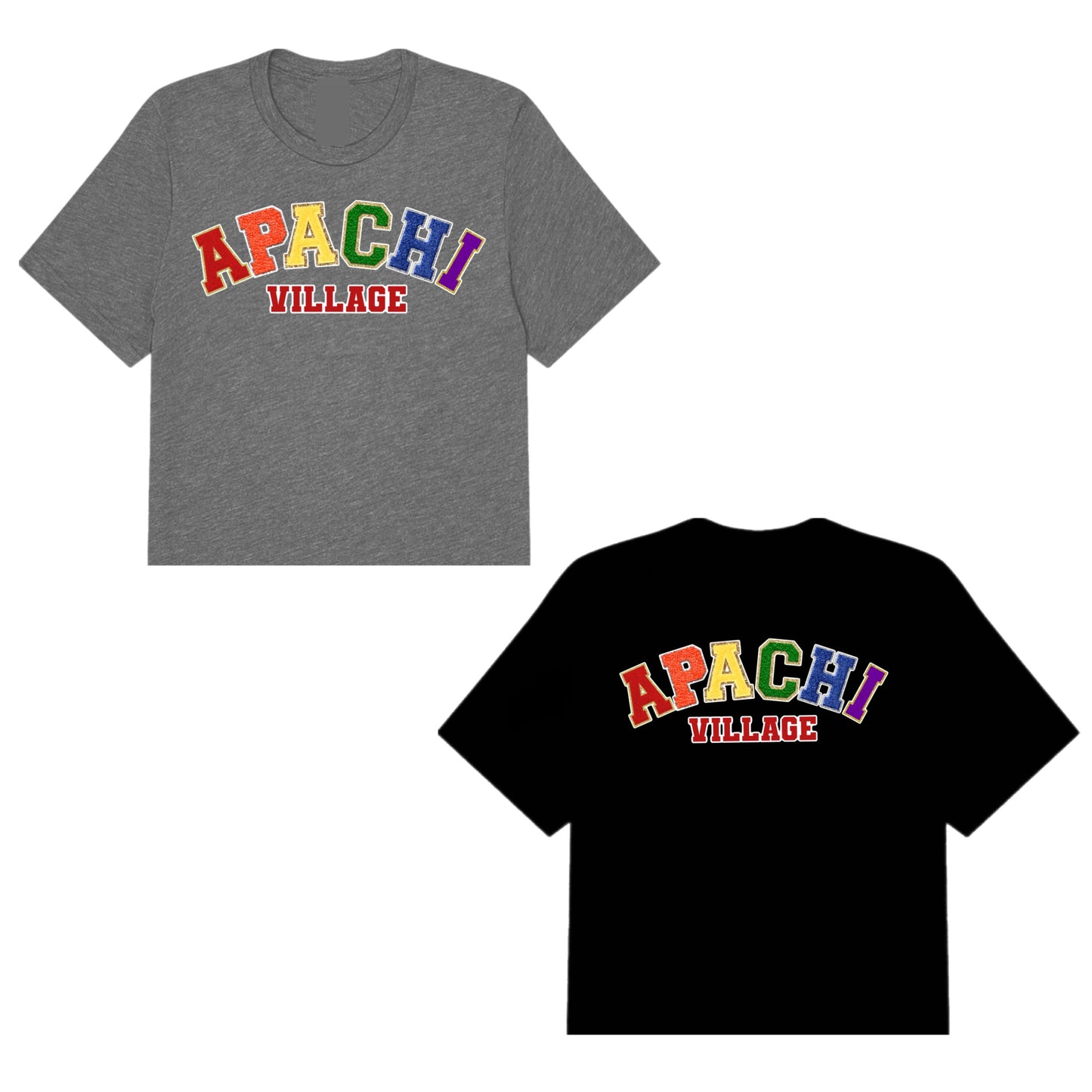 Girls Apachi Village patched rainbow tee