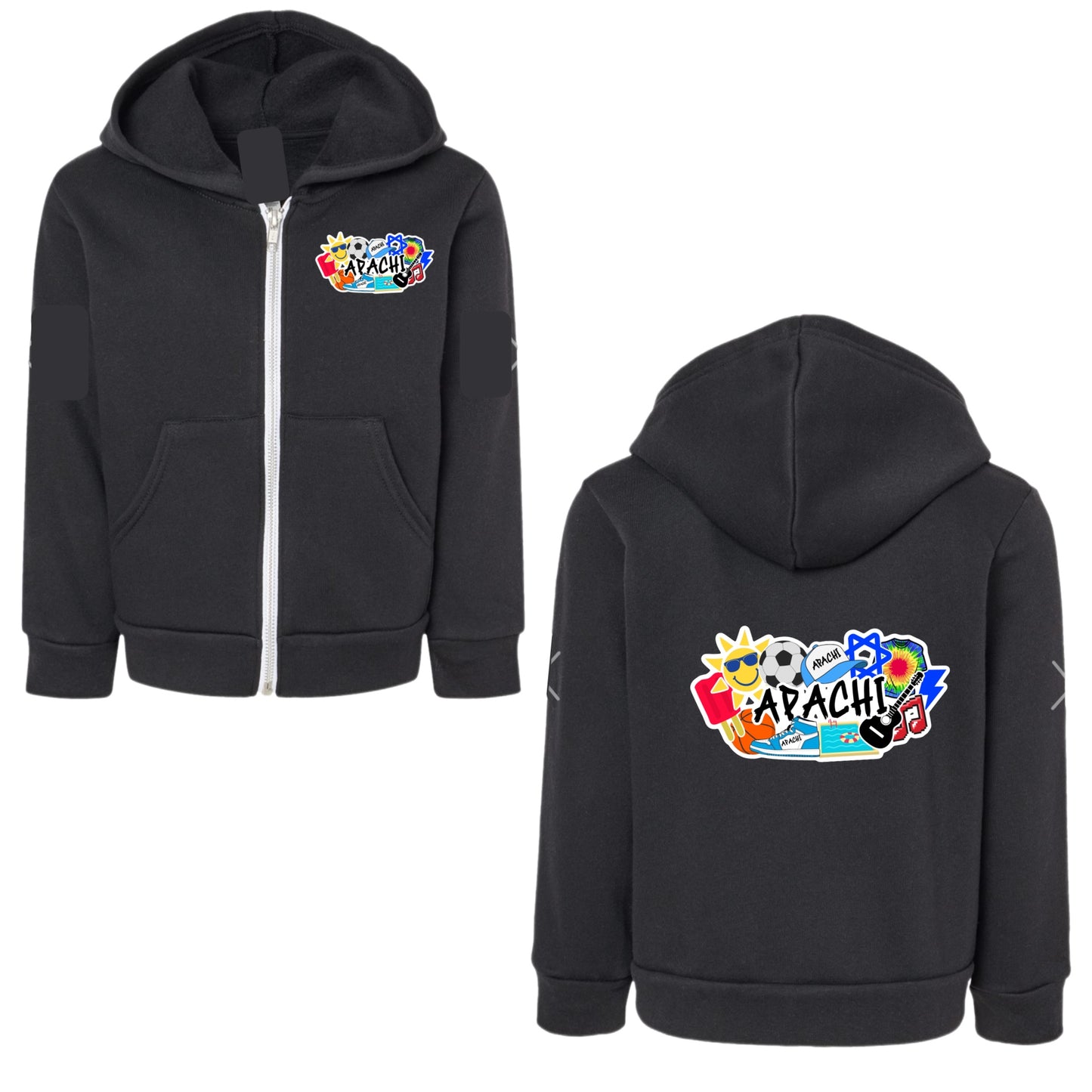 Boys Apachi collage zip hoodie