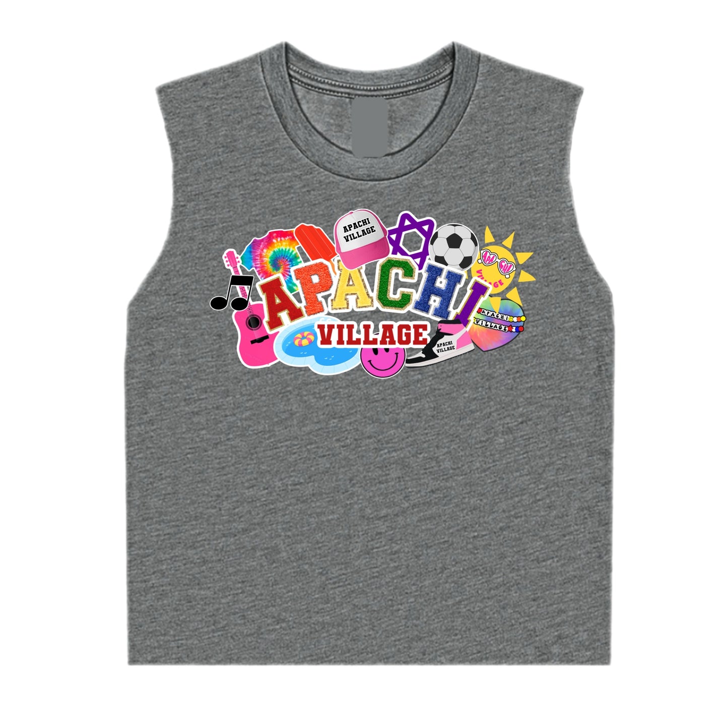 Girls Apachi Village collage tee